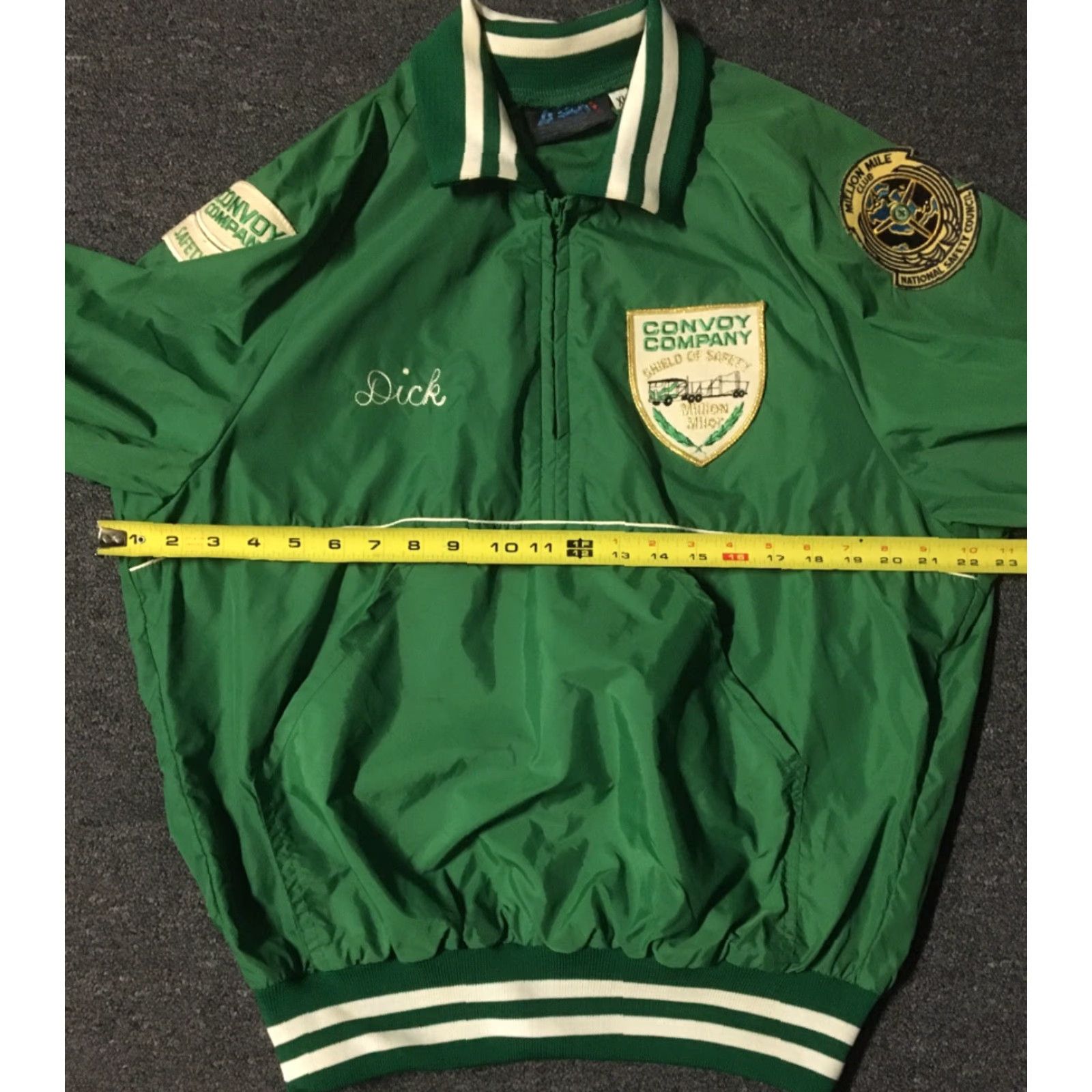 Vintage VINTAGE Dick Million Miler Safety Chain Stitch Trucker Jacket 1/4 Zip Green M USA Men Jacket Grunge 70s 80s 90s Biker Streetwear Size US M / EU 48-50 / 2 - 5 Thumbnail