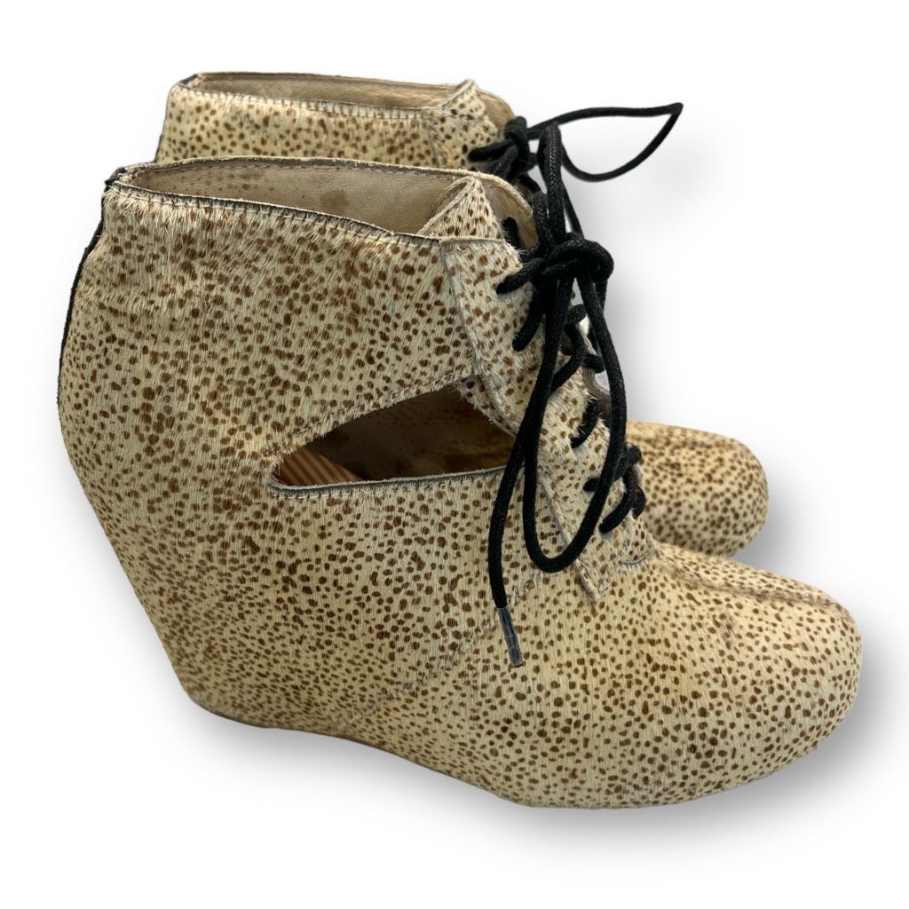 Other 80%20 Fur Leather Lace Up Wedge Boots Size 8.5 Size US 8.5 / IT 38.5 - 2 Thumbnail