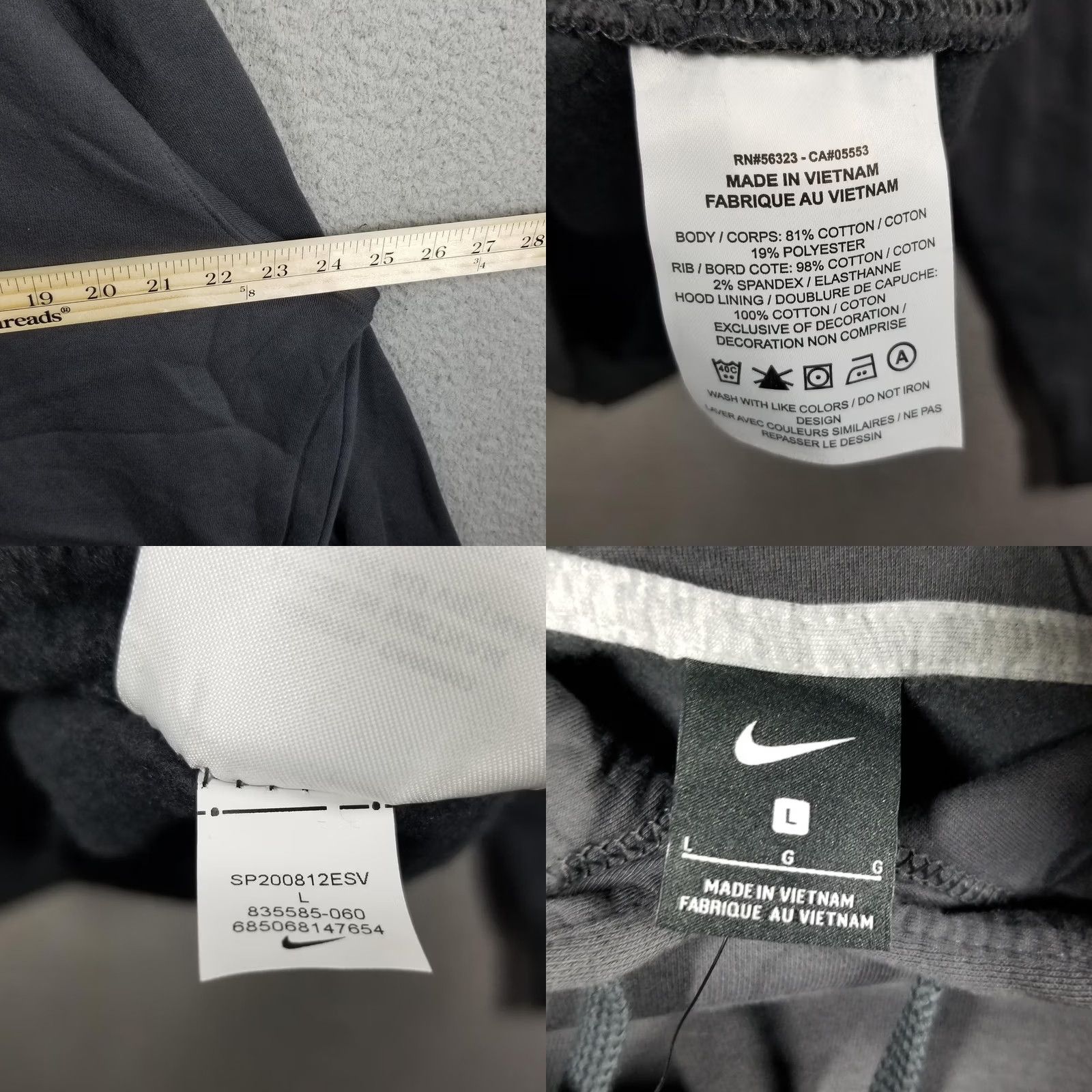 Nike Nike Hoodie Mens Large Club Fleece Employee Issue Team Swoosh 835585-060 Gray Cloud Size US L / EU 52-54 / 3 - 8 Thumbnail
