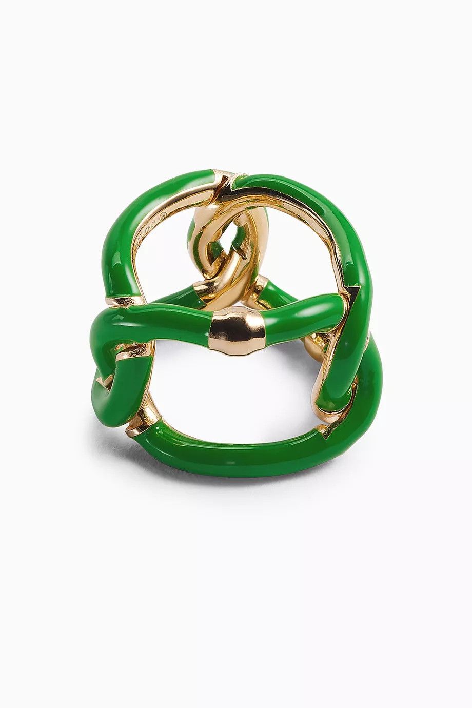 Bottega Veneta o1n1vont1124 Size: 11 / Intreccio Chain Ring in Green/Gold Size ONE SIZE - 5 Thumbnail