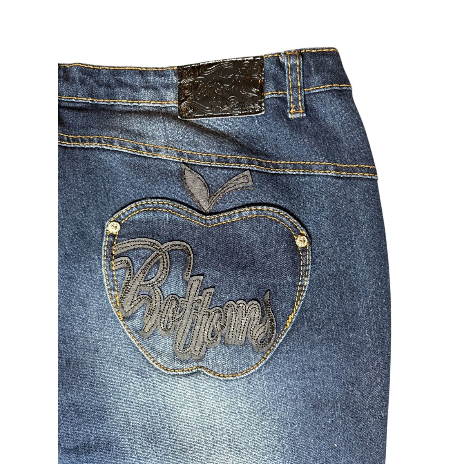 Apple × Vintage Vintage Y2k Apple Bottoms Embroidered Jeans Plus Size 22 Size 22" - 7 Thumbnail