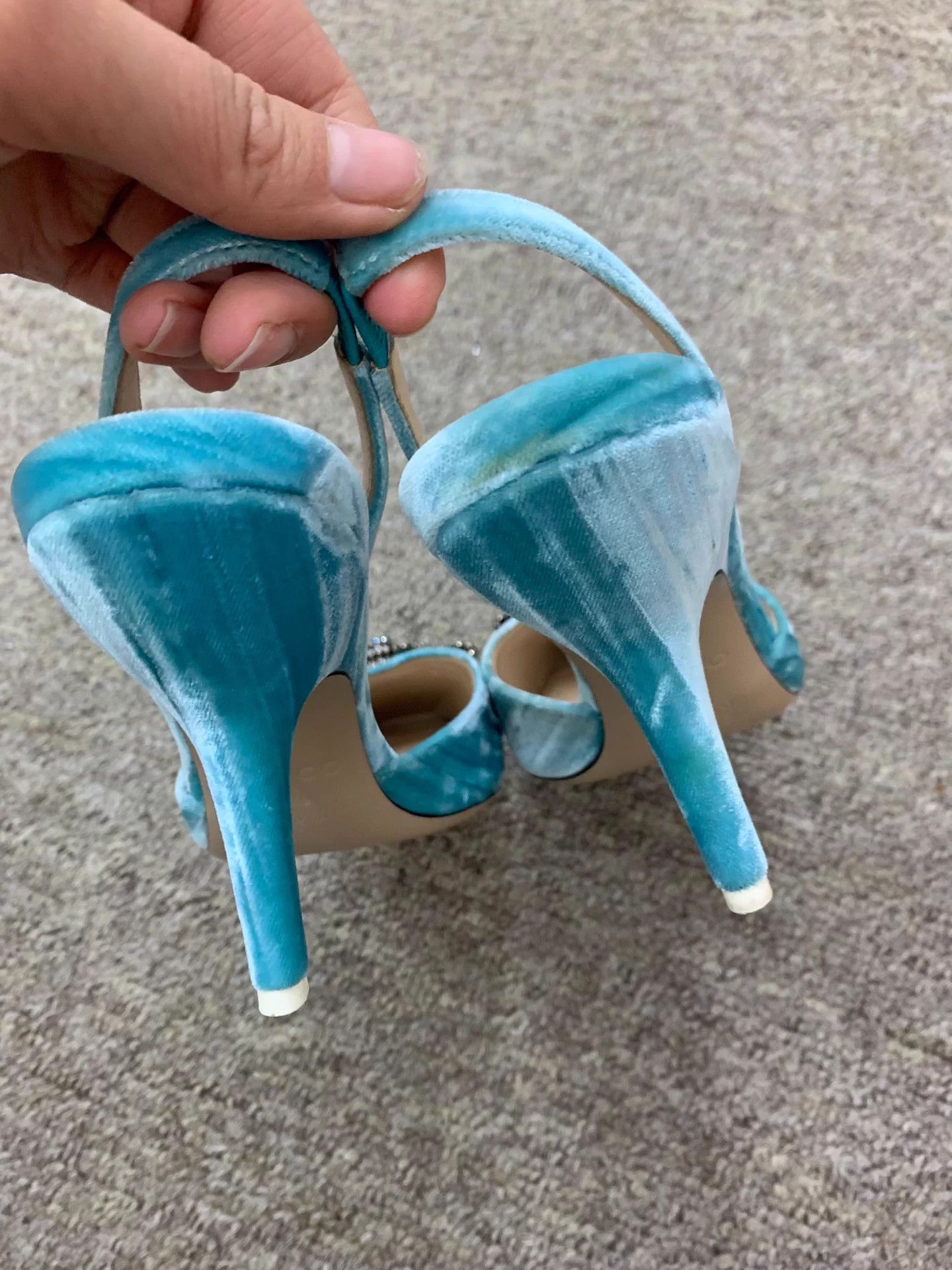 Other ATTICO Turquoise Suede Crystal Heels 36.5 Size US 5.5 / IT 35.5 - 4 Thumbnail