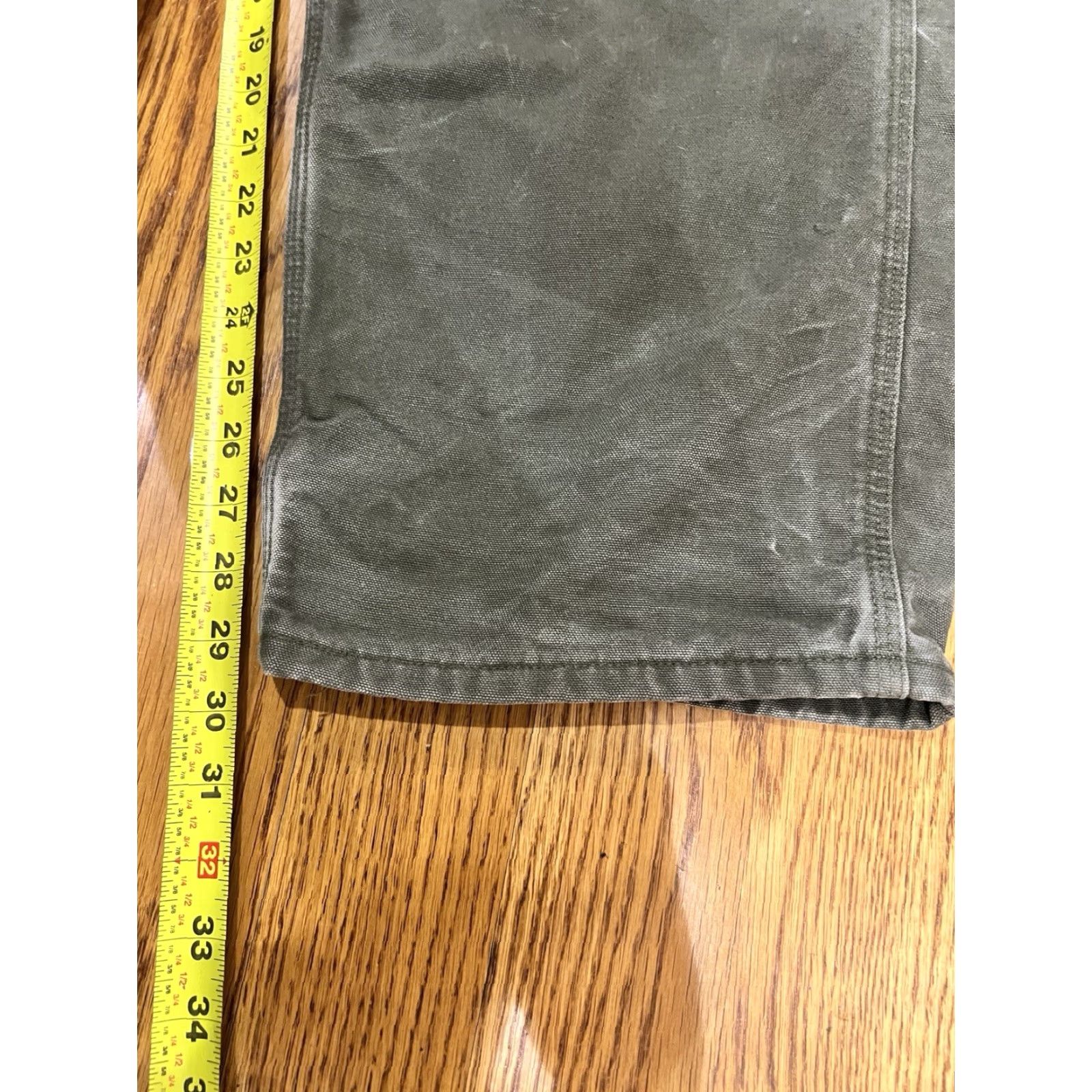 Carhartt Carhartt Mens Moss Green Flannel Lined Carpenter Pants 40x29 Zip 5-Pocket Design Loose Original Fit Straight Size US 40 / EU 56 - 5 Thumbnail