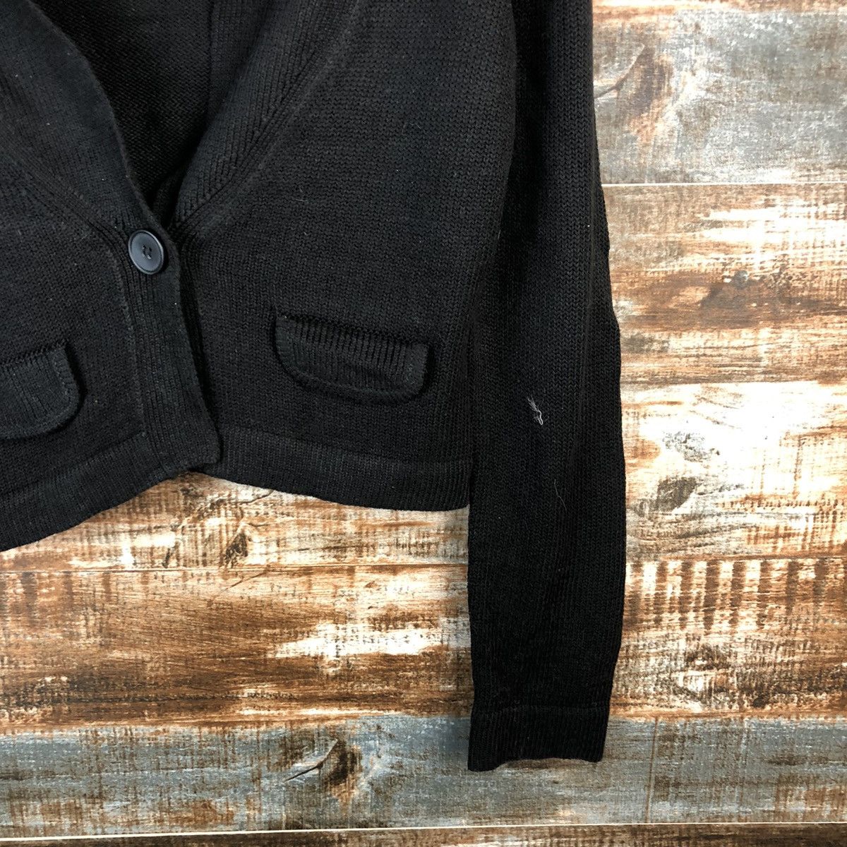 Japanese Brand Link It All Black Cardigan Knitwear crop top #A1467 Size XS / US 0-2 / IT 36-38 - 7 Thumbnail