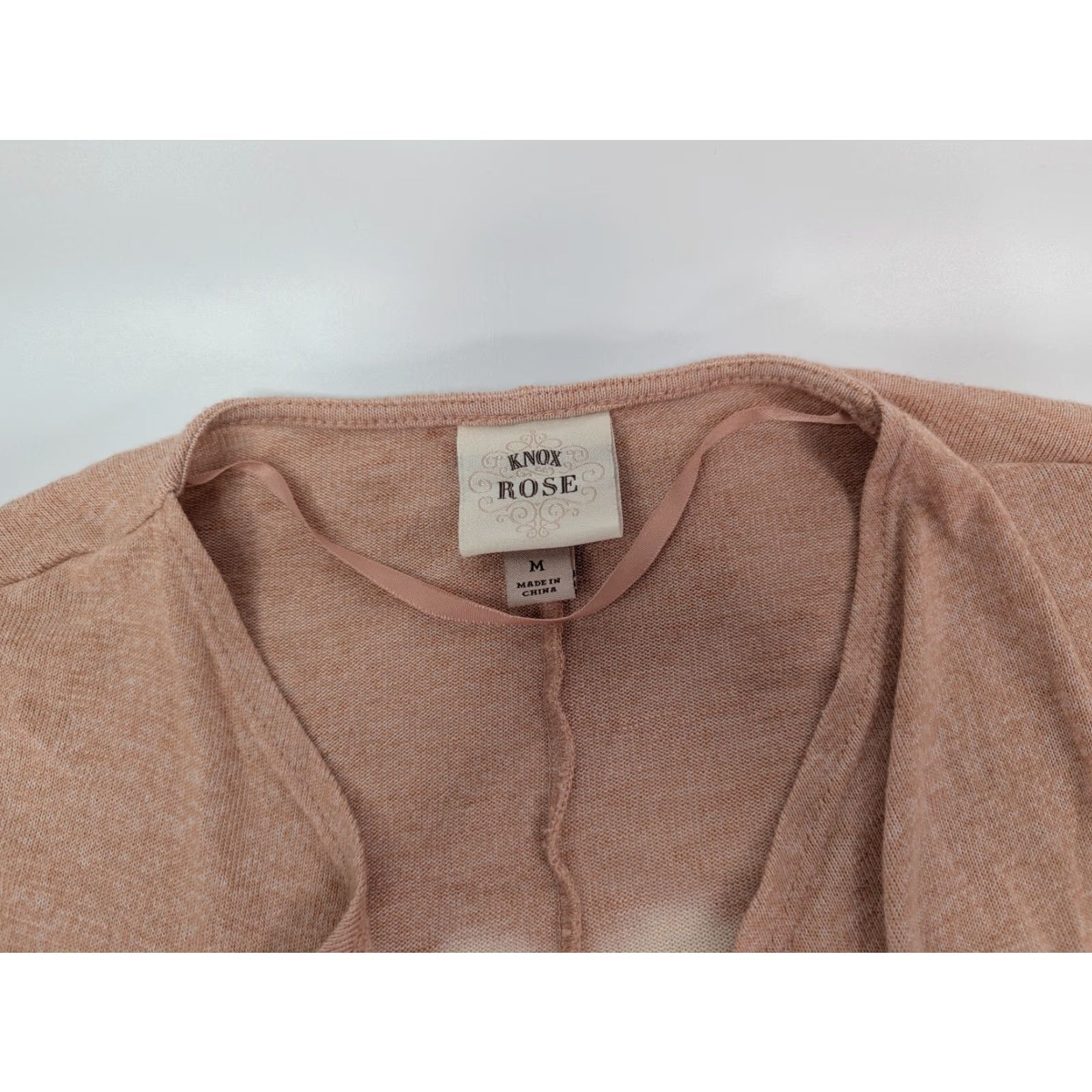 Vintage Knox Rose Cardigan Sweater Open Waterfall Relaxed Fit Tie Dye Pink Beige Size M Womens Knit Swing Casual Size M / US 6-8 / IT 42-44 - 6 Thumbnail