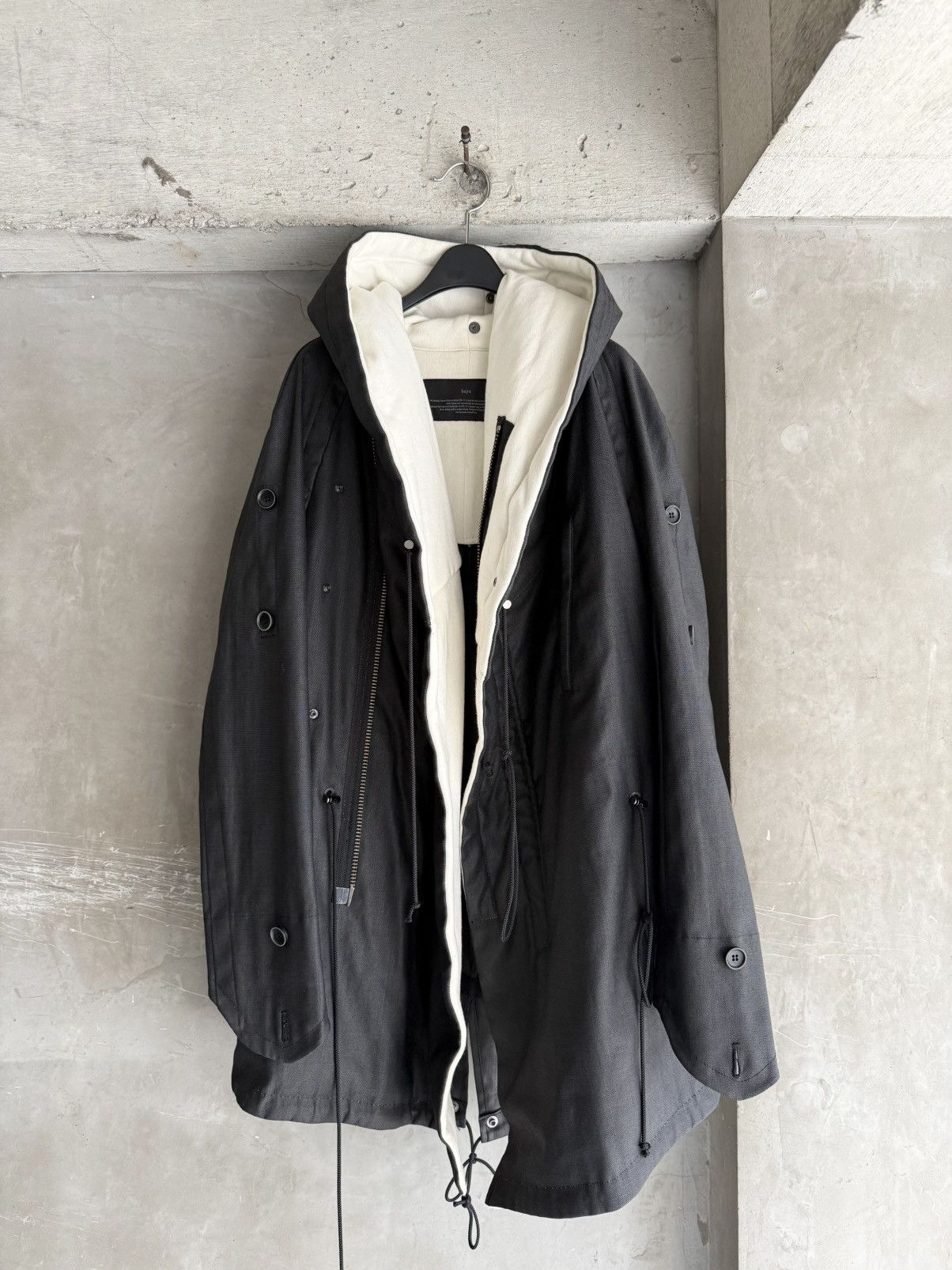 Bajra bajra Archive Black Multi-Drawstring Hooded Long Coat Size US S / EU 44-46 / 1 - 3 Thumbnail