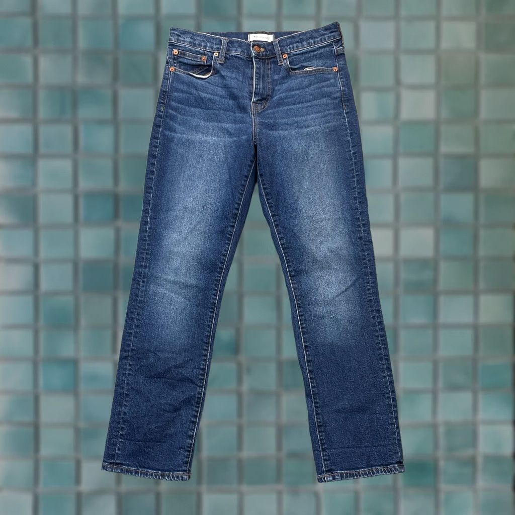 Madewell Madewell Jeans Womens 28 Blue Cruiser Straight Leg Whiskered Denim Logo Mid Rise Shirt? Size 28" / US 6 / IT 42 - 1 Thumbnail