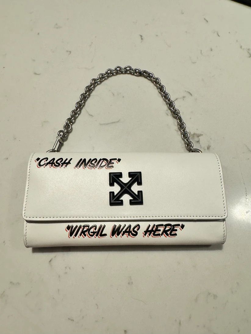 Off-White o1mle0425 Size: OS / Jitney Wallet On Chain Quote in White Size ONE SIZE - 8 Thumbnail