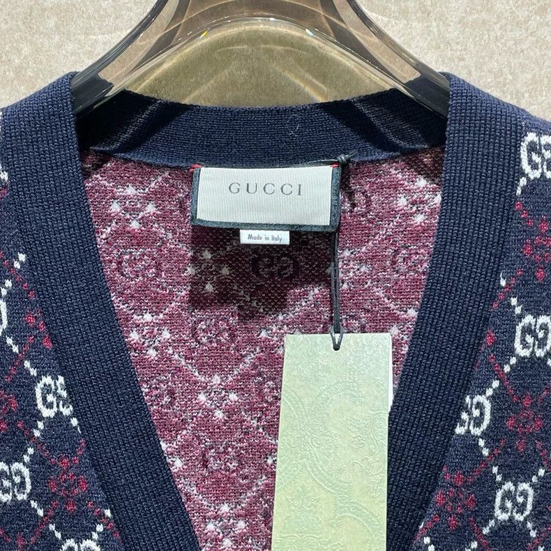 Gucci Gucci Double G old flower full print wool knitted cardigan Size US S / EU 44-46 / 1 - 3 Thumbnail