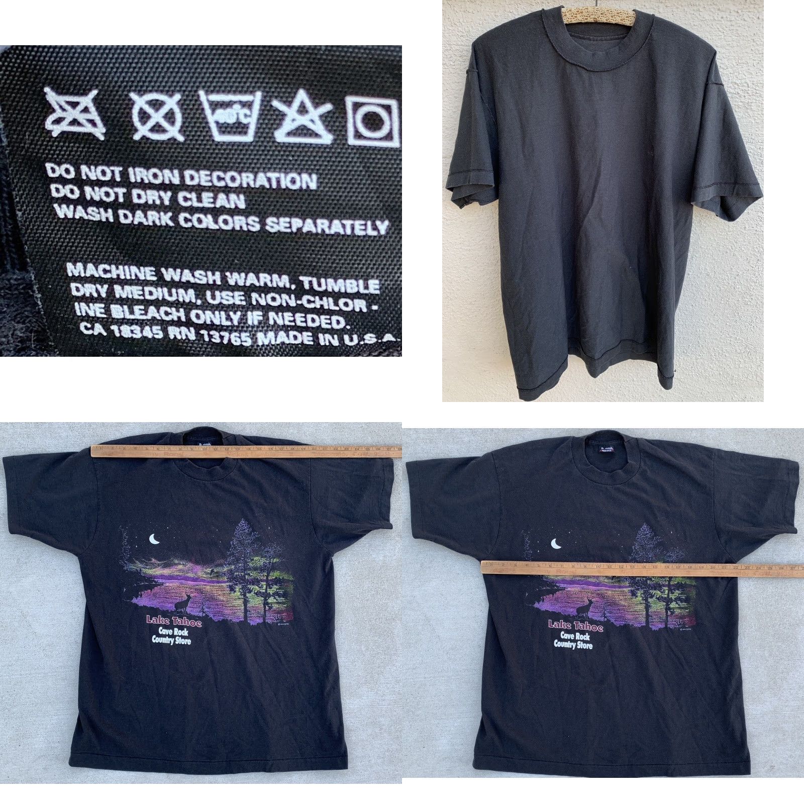Fruit Of The Loom VINTAGE Fruit of the Loom T-Shirt Graphic Tee 80s XL Black Cotton Blend Short Sleeve Men Nature Animals 1990s Shirt Images See Pics Size US XL / EU 56 / 4 - 10 Thumbnail