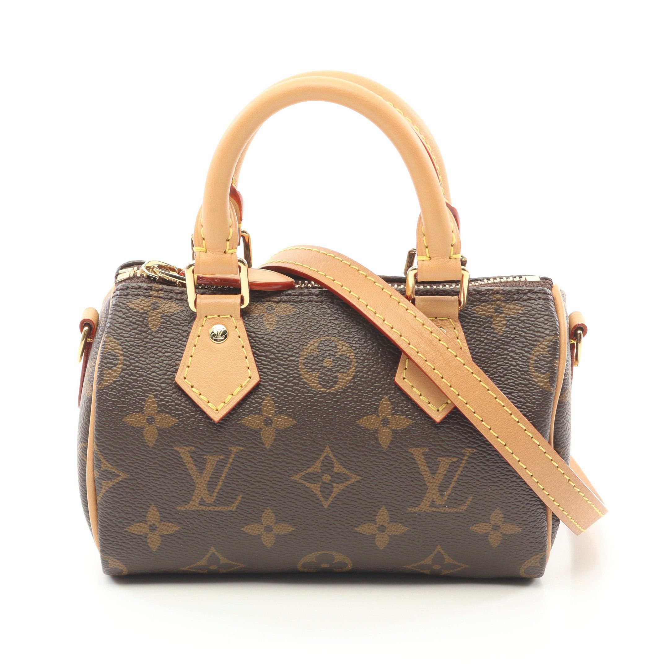 Louis Vuitton Louis Vuitton Nano Speedy Monogram Handbag Leather Brown Size ONE SIZE - 1 Thumbnail