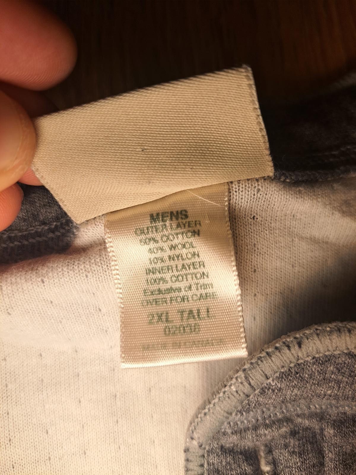L.L. Bean LL Bean Henley Sweater Mens 2XLT Tall Gray Cotton Wool Blend Size US XXL / EU 58 / 5 - 3 Thumbnail