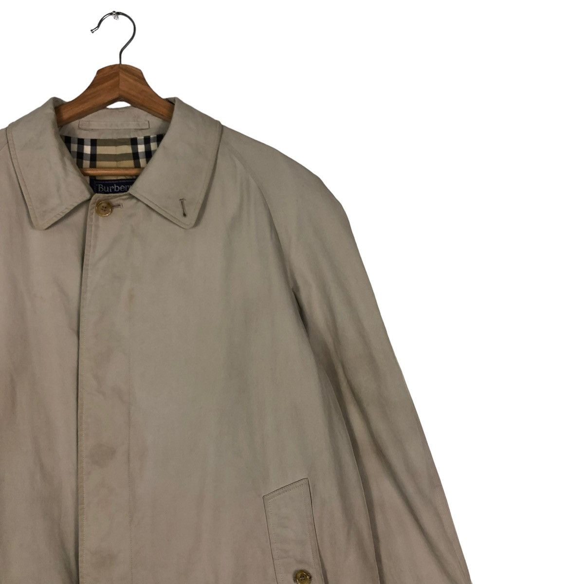 Burberry 🔥VINTAGE BURBERRYS MADE IN ENGLAND LONG JACKET NOVA CHECK Size US M / EU 48-50 / 2 - 8 Thumbnail