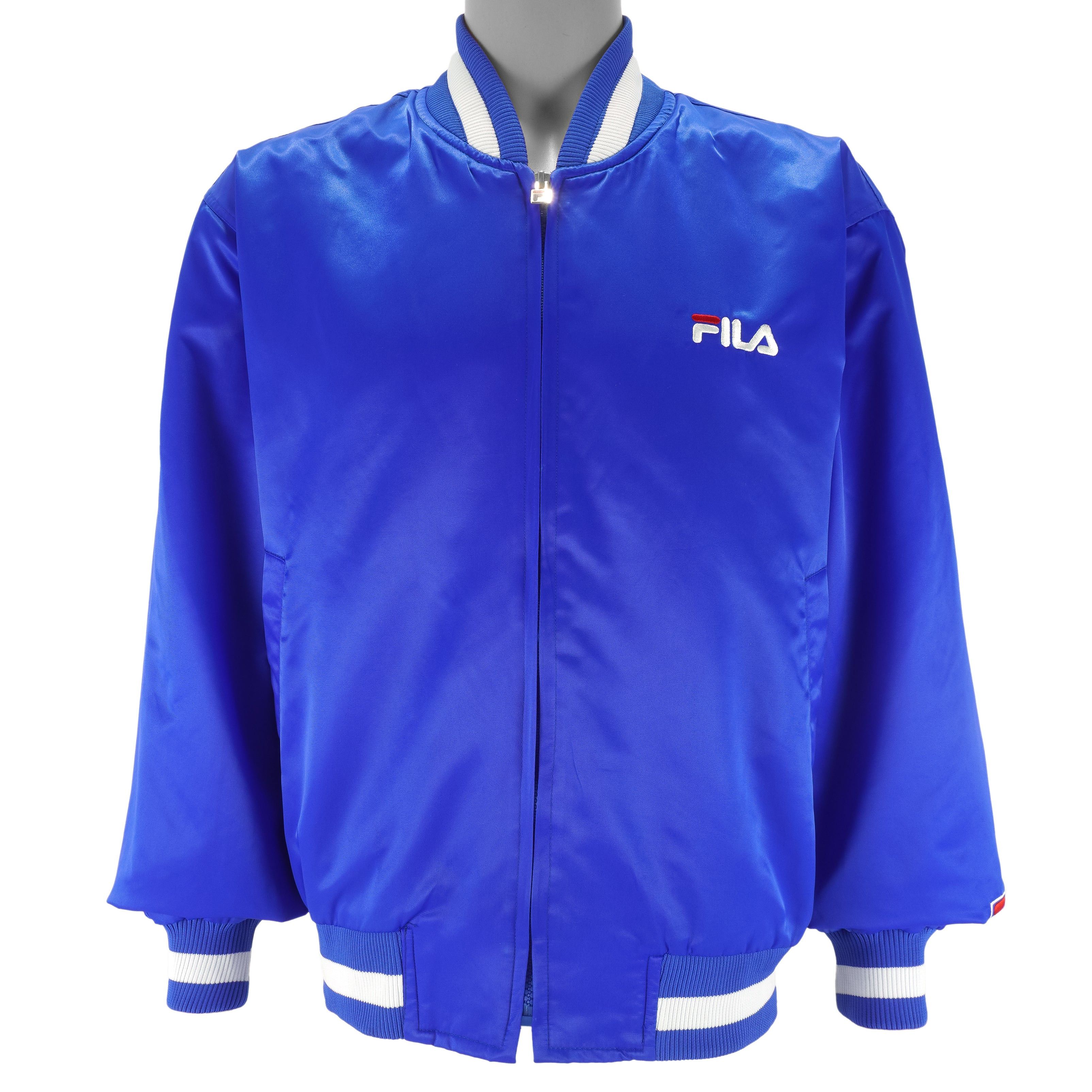 Fila Vintage - Blue Zip-Up Satin Jacket 1990s Large Size US L / EU 52-54 / 3 - 1 Thumbnail