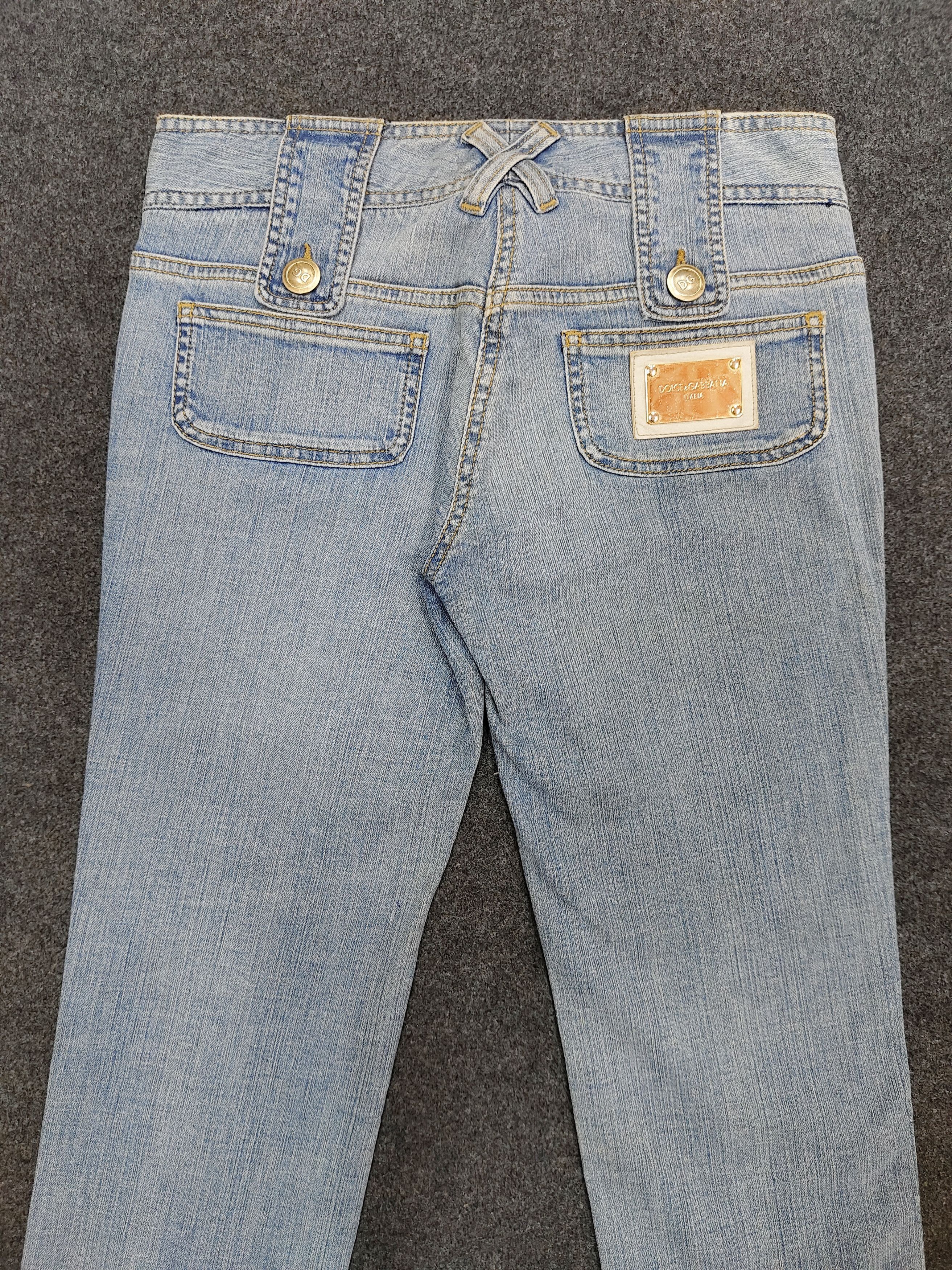 Dolce & Gabbana 00s Dolce Gabbana - Side Stripe Y2K Low Rise Slim Jeans Size 28" / US 6 / IT 42 - 5 Thumbnail