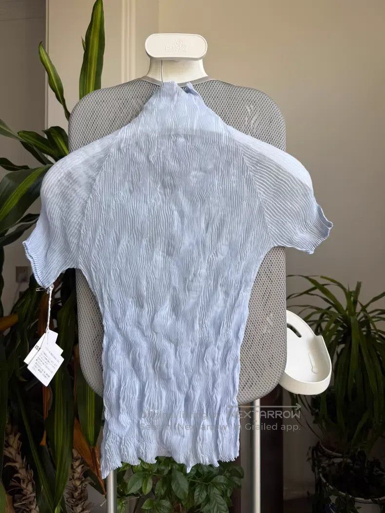 Issey Miyake Issey Miyake Wicker See-Through Short-Sleeve Top, Light Bl Size M / US 6-8 / IT 42-44 - 8 Thumbnail