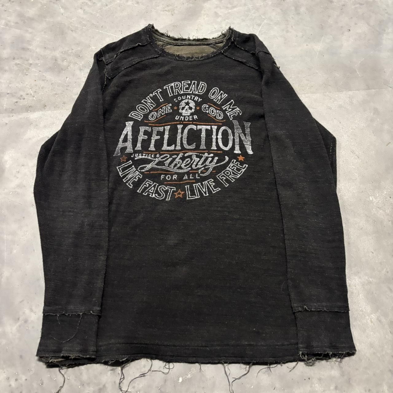 Japanese Brand × Vintage Crazy Vintage Y2K/2000s Grunge Cyber Goth Affliction Emo Reversible Thermal! Size US L / EU 52-54 / 3 - 1 Thumbnail