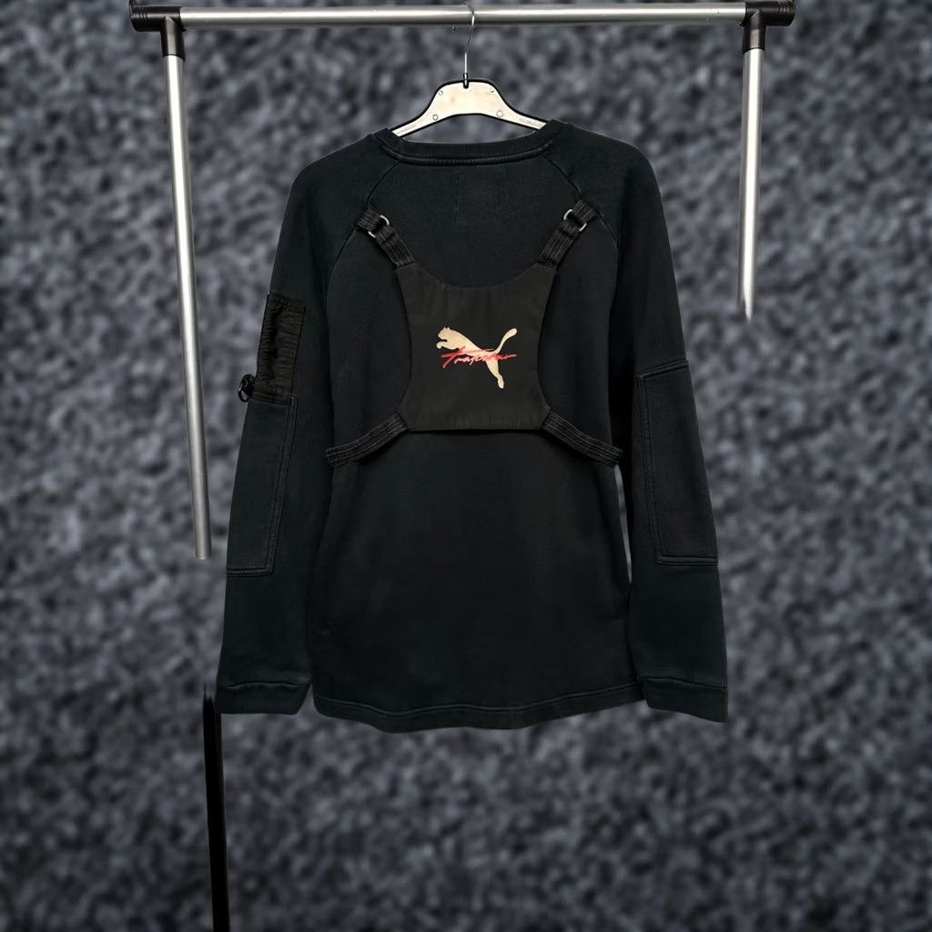 Puma Puma x Trapstar London Techwear Mens Sweatshirt M Black Logo Graphic Print Crew Neck Pullover Shirt Men Size US M / EU 48-50 / 2 - 1 Thumbnail