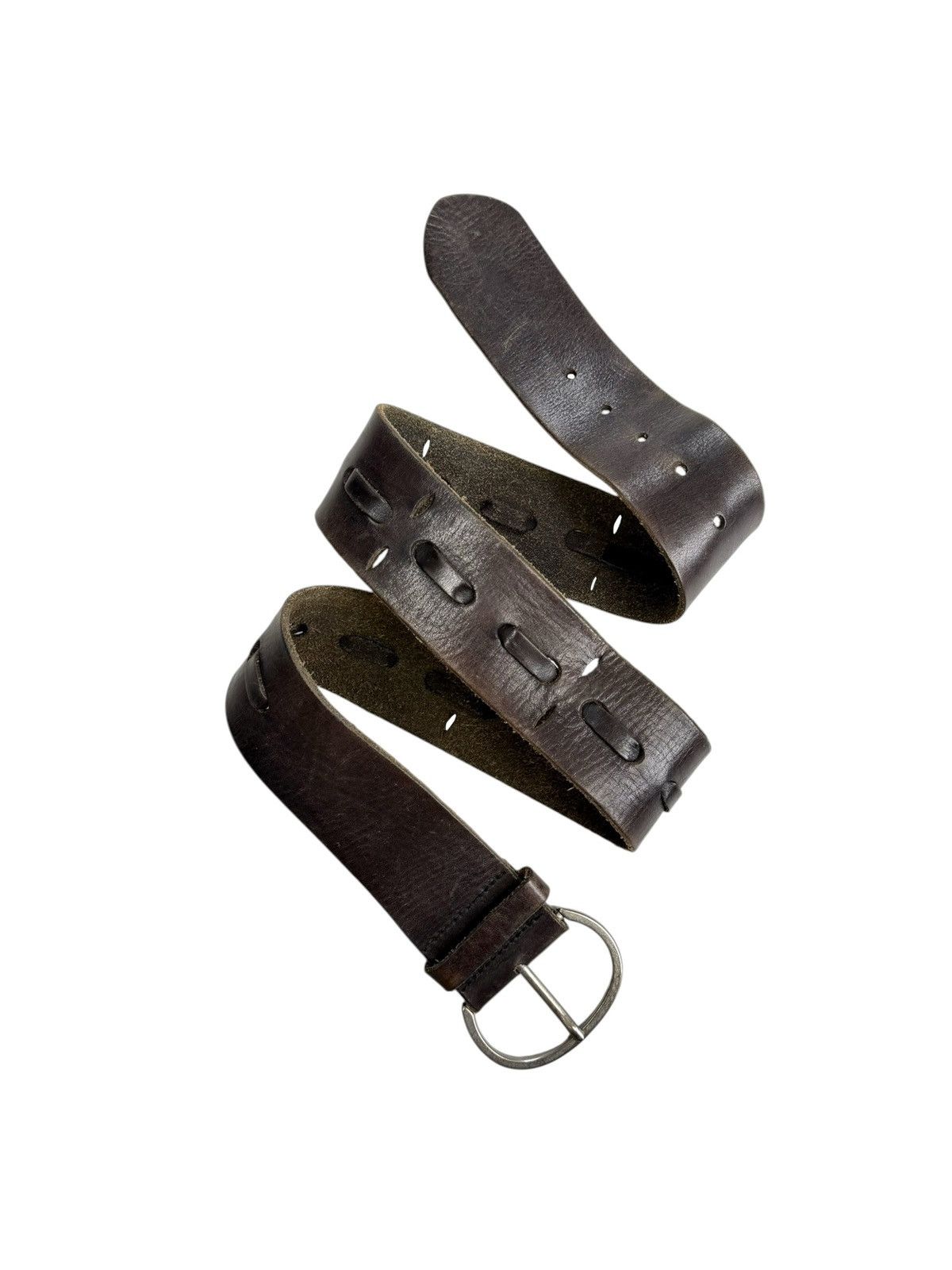 Japanese Brand Vintage Leather belt Avantgarde Kmrii Number Nine style Size ONE SIZE - 1 Thumbnail