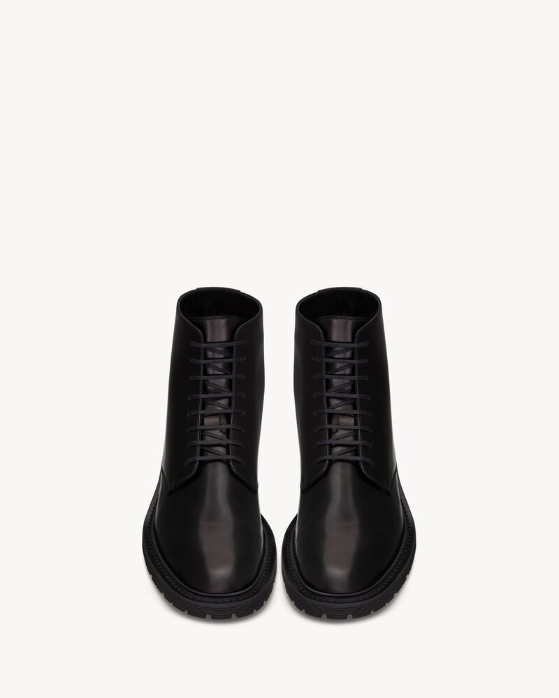 Saint Laurent Paris o1b1hav111125 Army Boots in Smooth Leather in Black Size US 9 / EU 42 - 2 Thumbnail