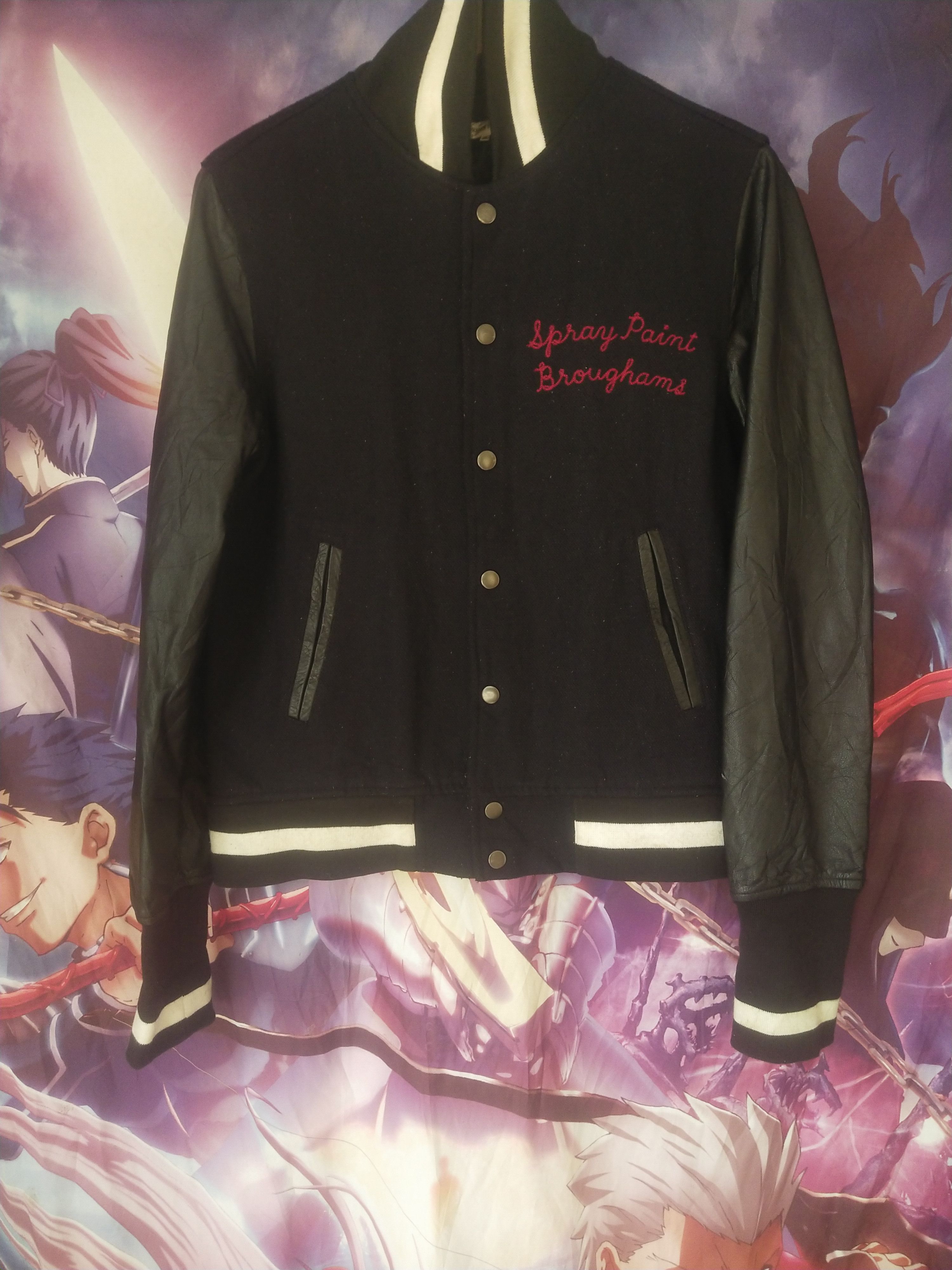 Le Grande Bleu (L.G.B.) 2000s Freak's Store Japan Leather Sleeve Varsity Jacket Size M / US 6-8 / IT 42-44 - 1 Thumbnail