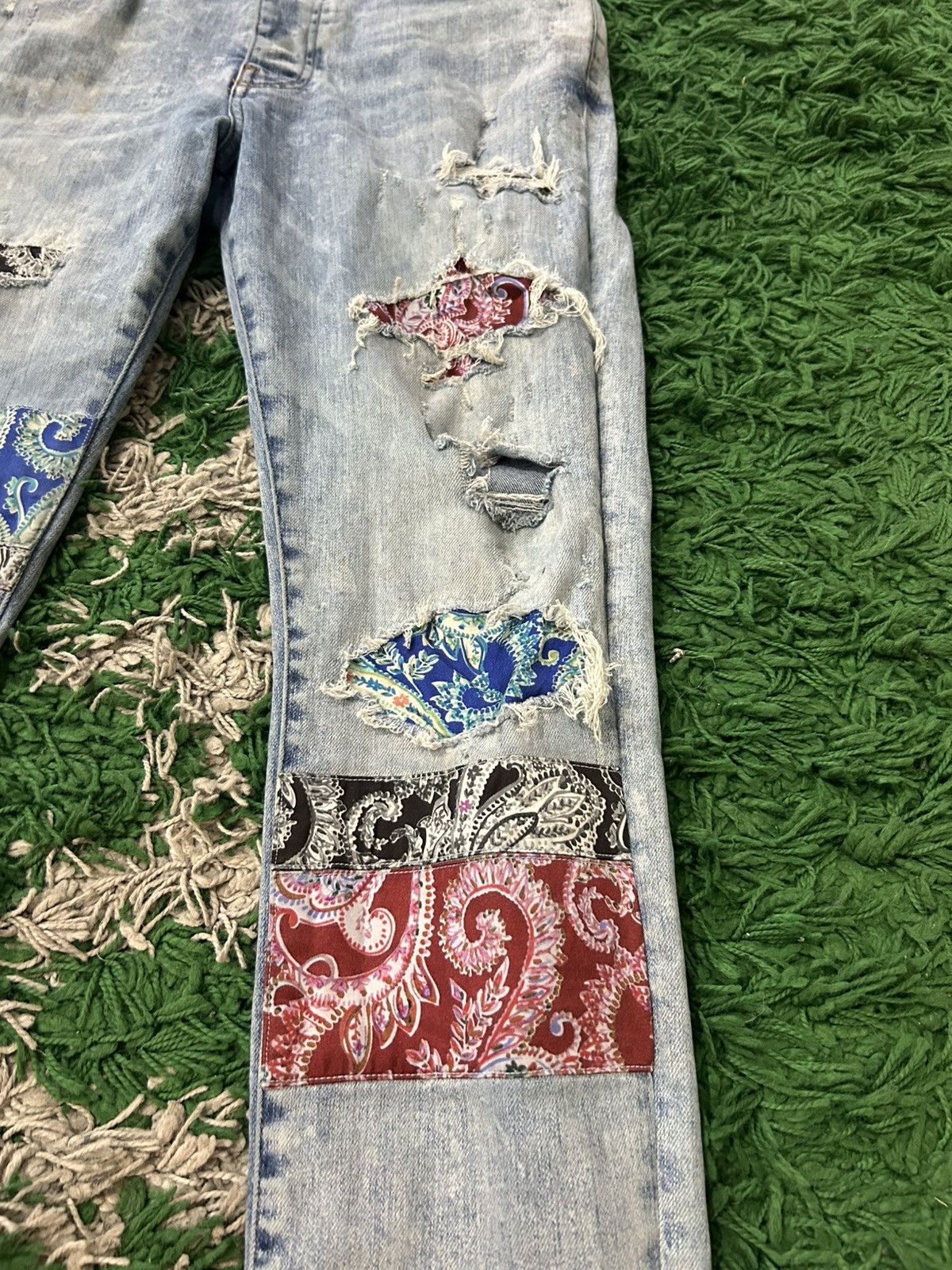 Amiri Amiri Multi Color Bandana Patch Jeans Size US 34 / EU 50 - 2 Thumbnail