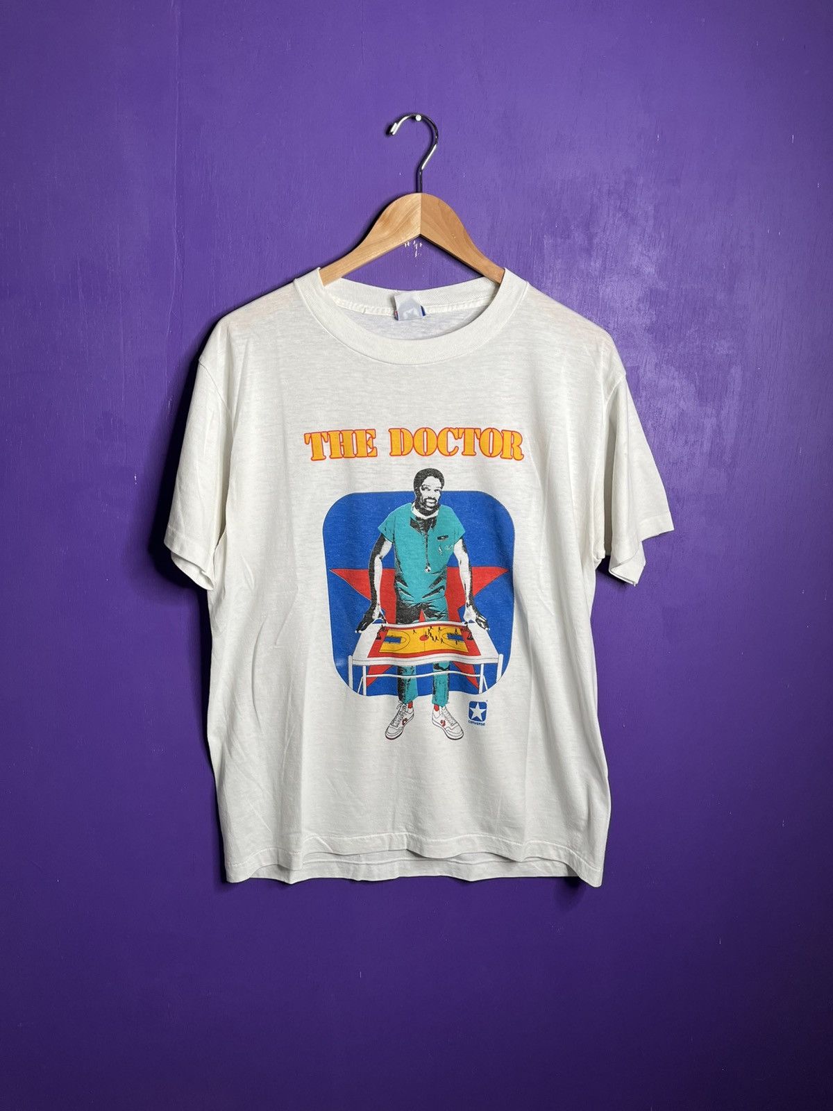 Converse × NBA × Vintage Vintage 80s Converse Julius Erving the doctor t-shirt Size US L / EU 52-54 / 3 - 1 Thumbnail