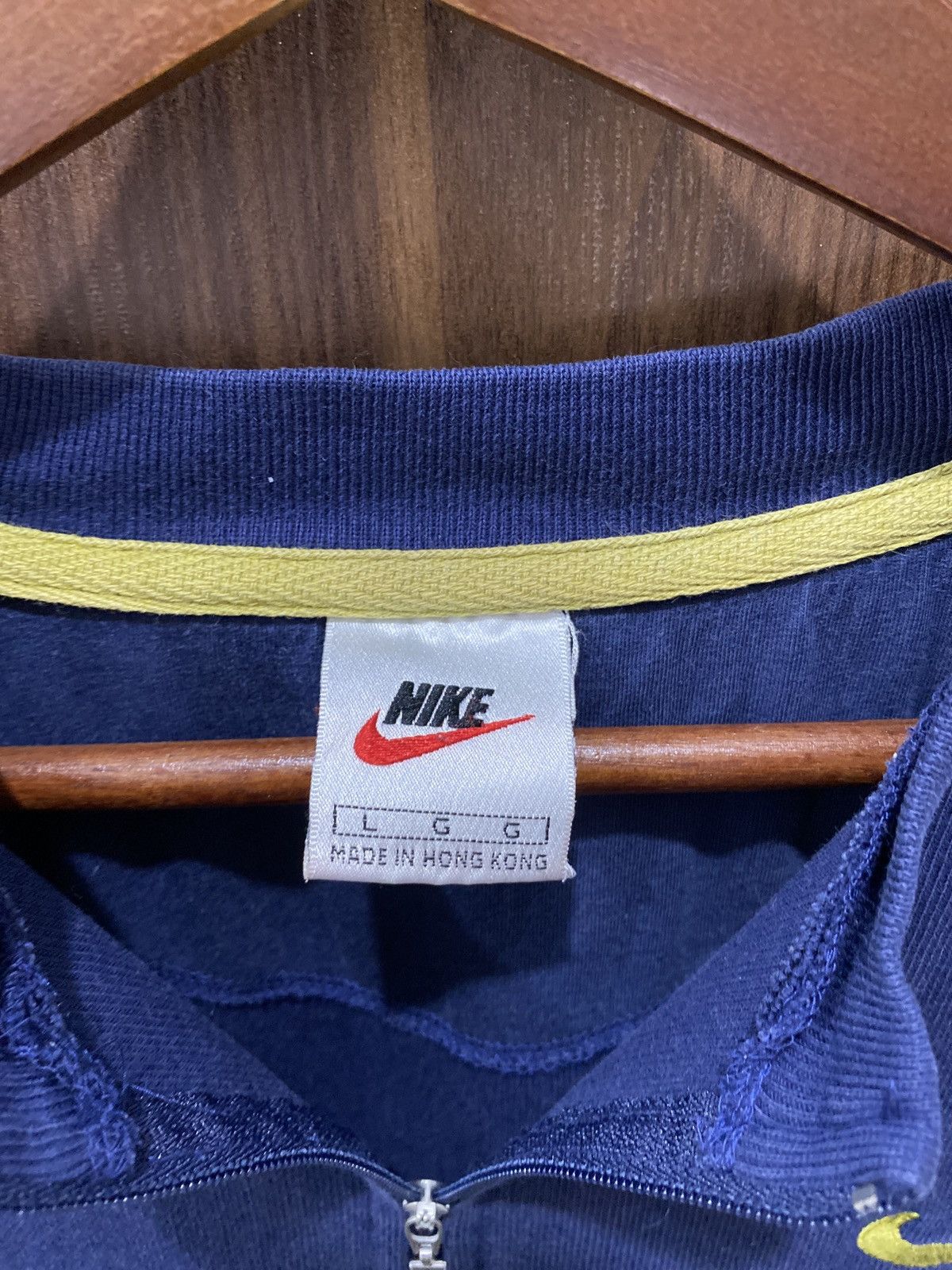 Nike Vintage 90s Nike Navy Blue Half-Zip Mock Neck Tee Size US L / EU 52-54 / 3 - 3 Thumbnail