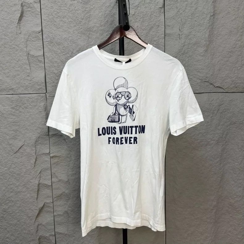 Louis Vuitton Louis Vuitton White sunflower logo short sleeve T-shirt Size US M / EU 48-50 / 2 - 1 Thumbnail