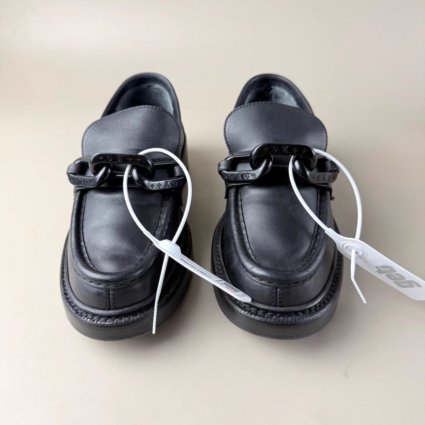 Louis Vuitton LV Black Monogram Lock Loafer 38 95 New Size US 7 / IT 37 - 2 Thumbnail