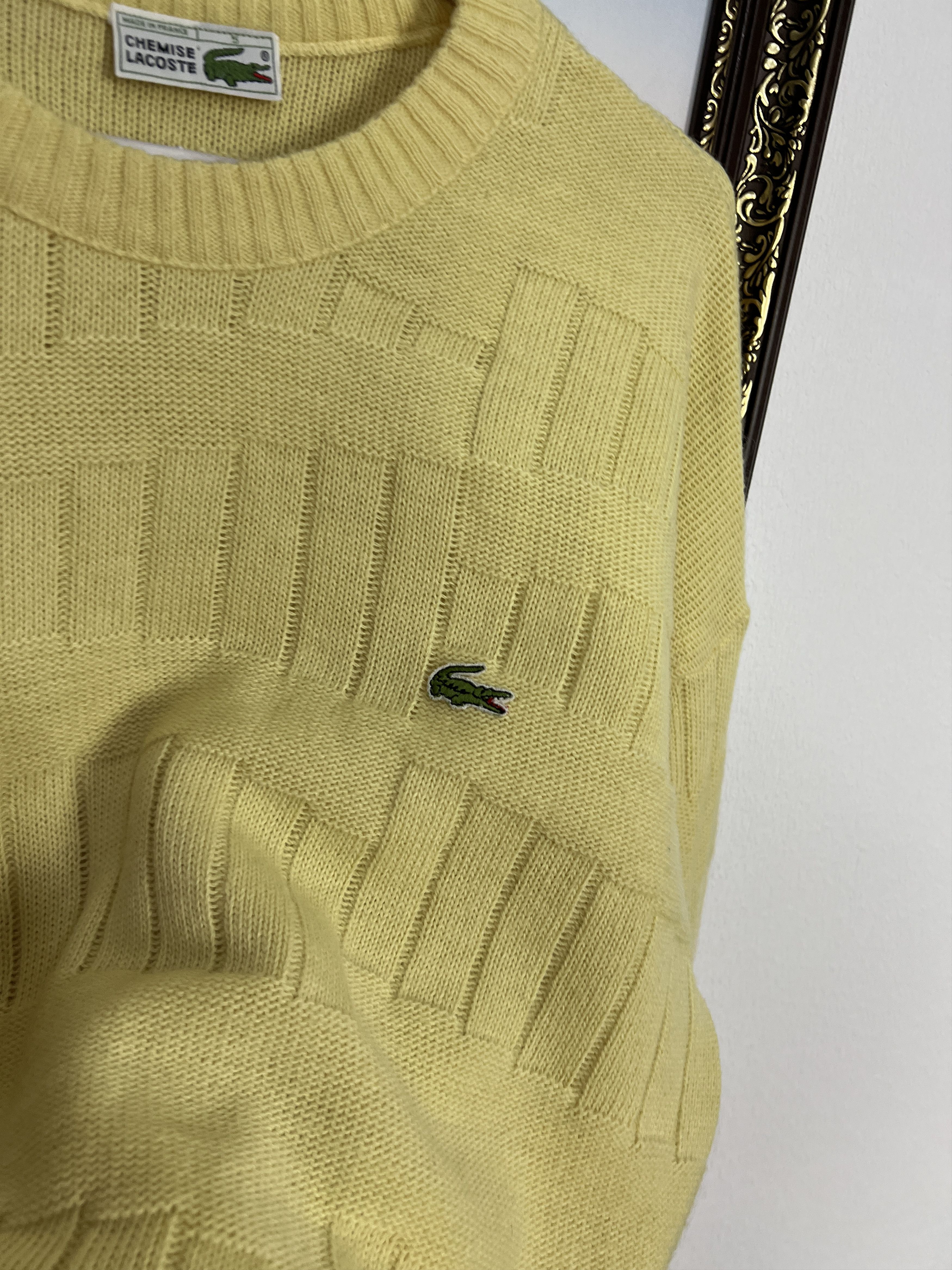 Lacoste Vintage Lacoste Yellow Jumper Sweater Devanlay Pullover Knit Size US L / EU 52-54 / 3 - 3 Thumbnail