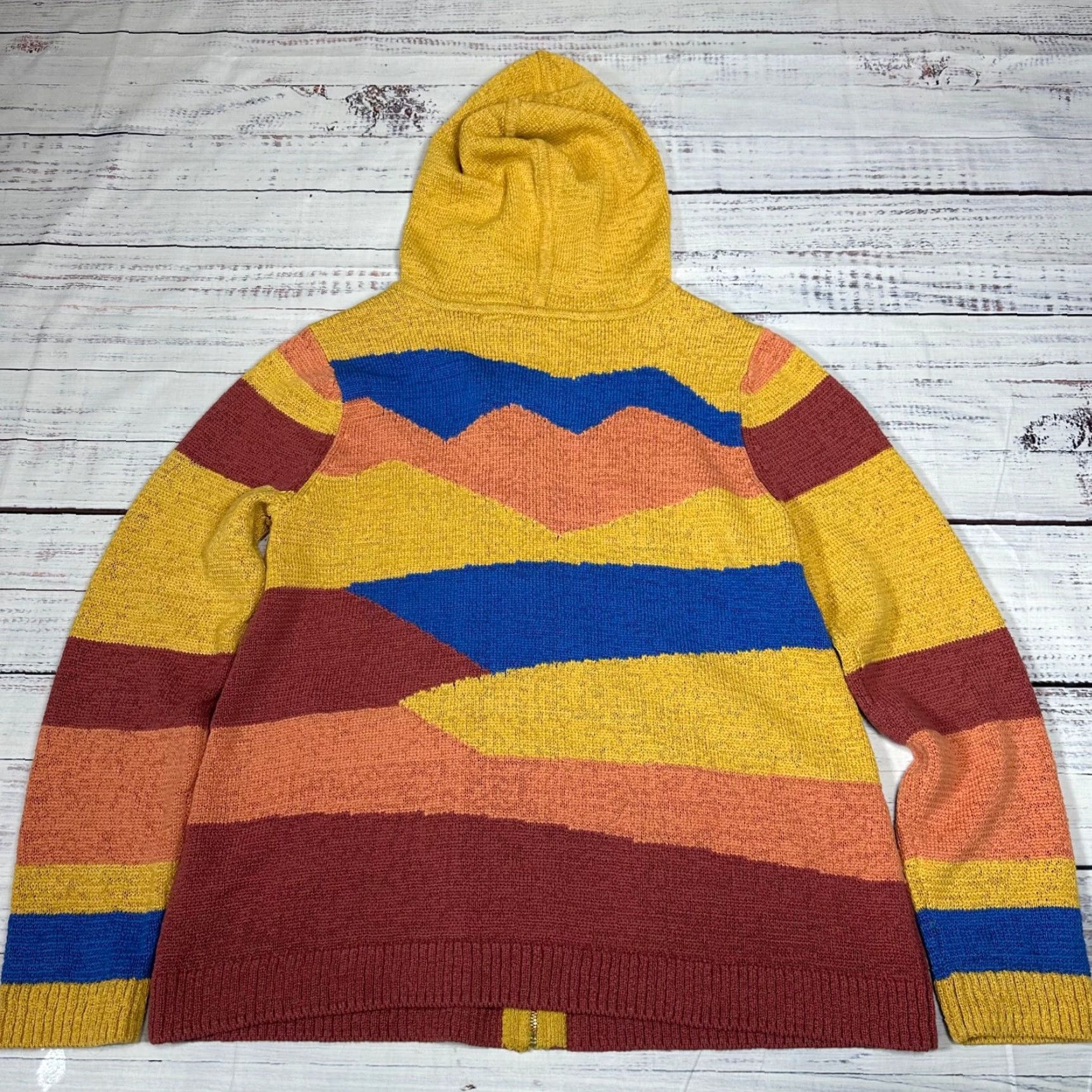 Soft Surroundings Soft Surroundings Cardigan Sweater Hooded L Multicolor Cotton Blend Abstract Print Women L Size L / US 10 / IT 46 - 4 Thumbnail