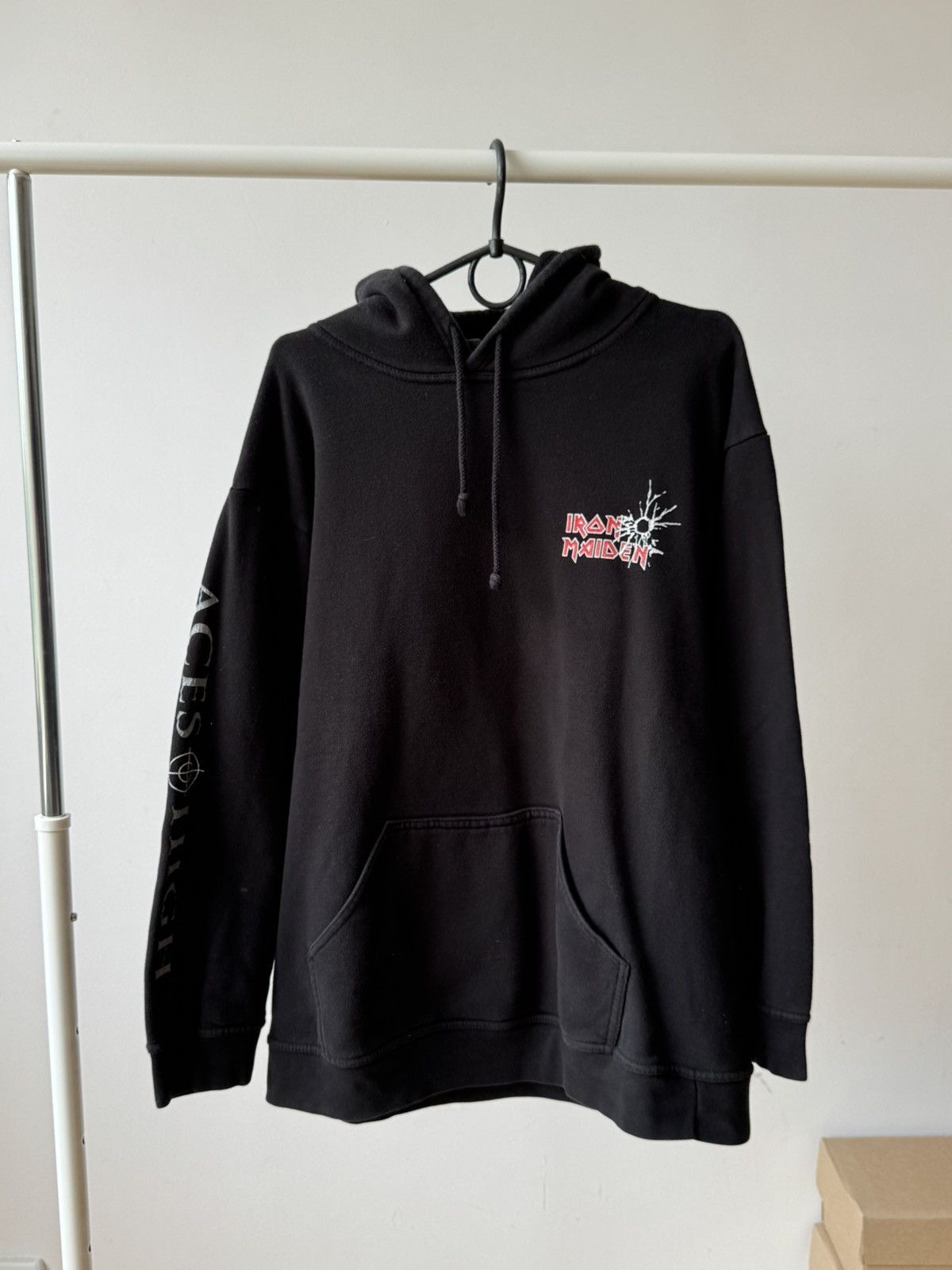 Iron Maiden Vintage Iron Maiden Aces High Live To Fly Fly To Live Hoodie Size US L / EU 52-54 / 3 - 2 Thumbnail