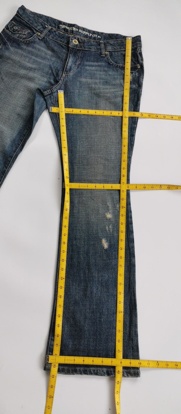 Mossimo Mossimo Bootcut Distressed Jeans ERD Grunge Size 34" / US 12 / IT 48 - 10 Thumbnail