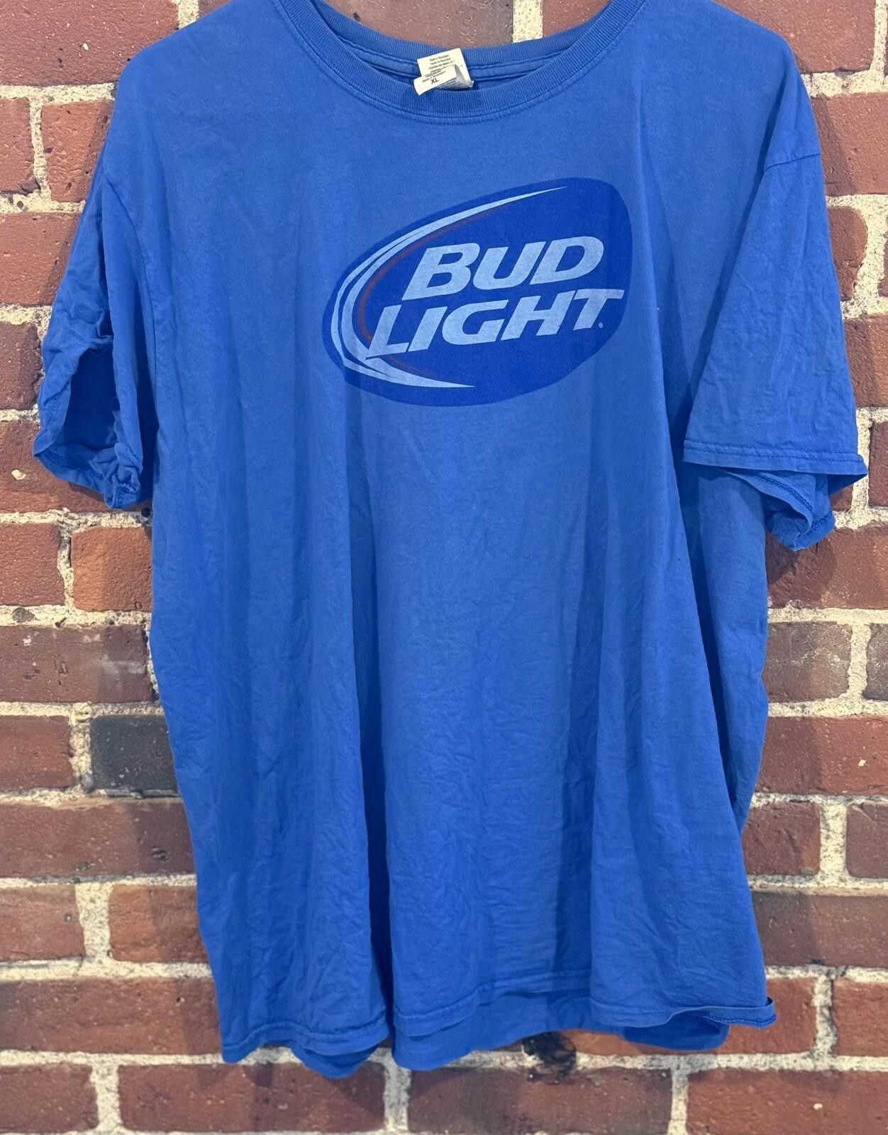 Budweiser Bud Light Beer Blue Vintage Tee Shirt Men Size XL Size ONE SIZE - 1 Thumbnail