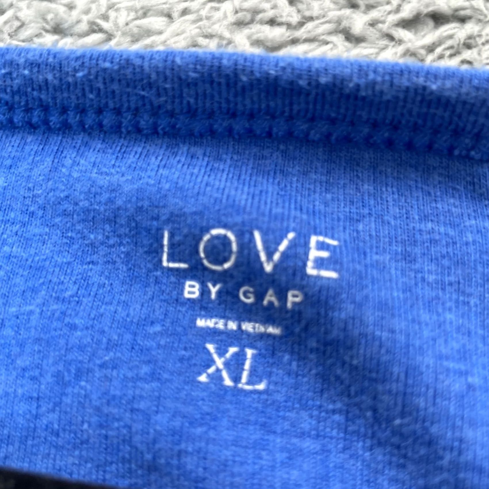 Gap Gap Top Womens XL Blue Love Fitted Rib Waffle Knit Henley Neck Casual Shirt T-Shirt Mens Women Girls Unisex Size XL / US 12-14 / IT 48-50 - 3 Thumbnail