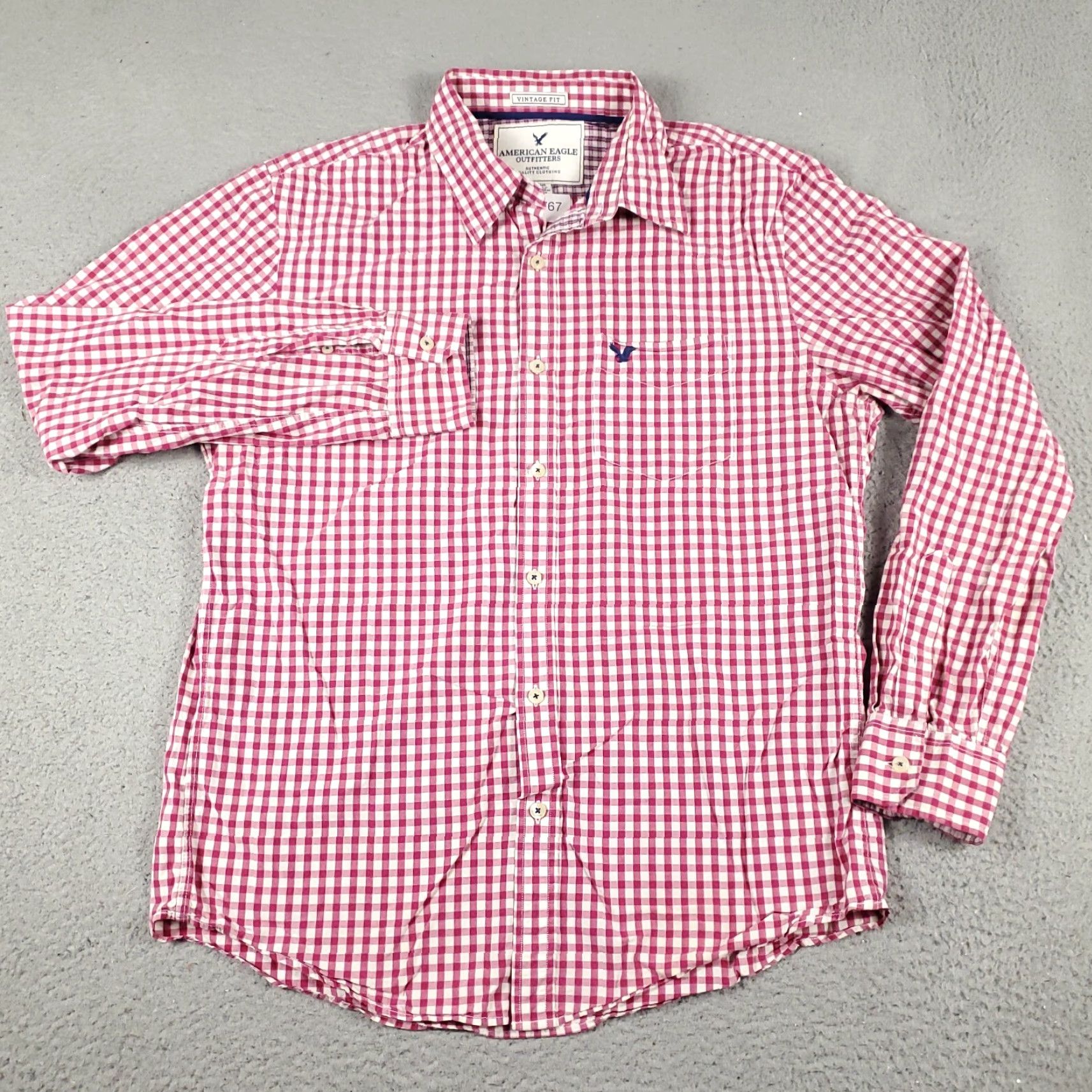 American Eagle Outfitters American Eagle Outfitters Shirt Men L Red Check Long Sleeve Cotton Button-Up Casual Size US L / EU 52-54 / 3 - 2 Thumbnail