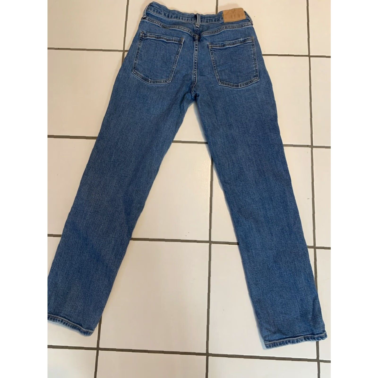 Vintage VINTAGE Mutual Weave Men's Slim Tapered Denim Jeans 29x36 Blue Cotton Elastane Stretch Size US 35 - 2 Thumbnail