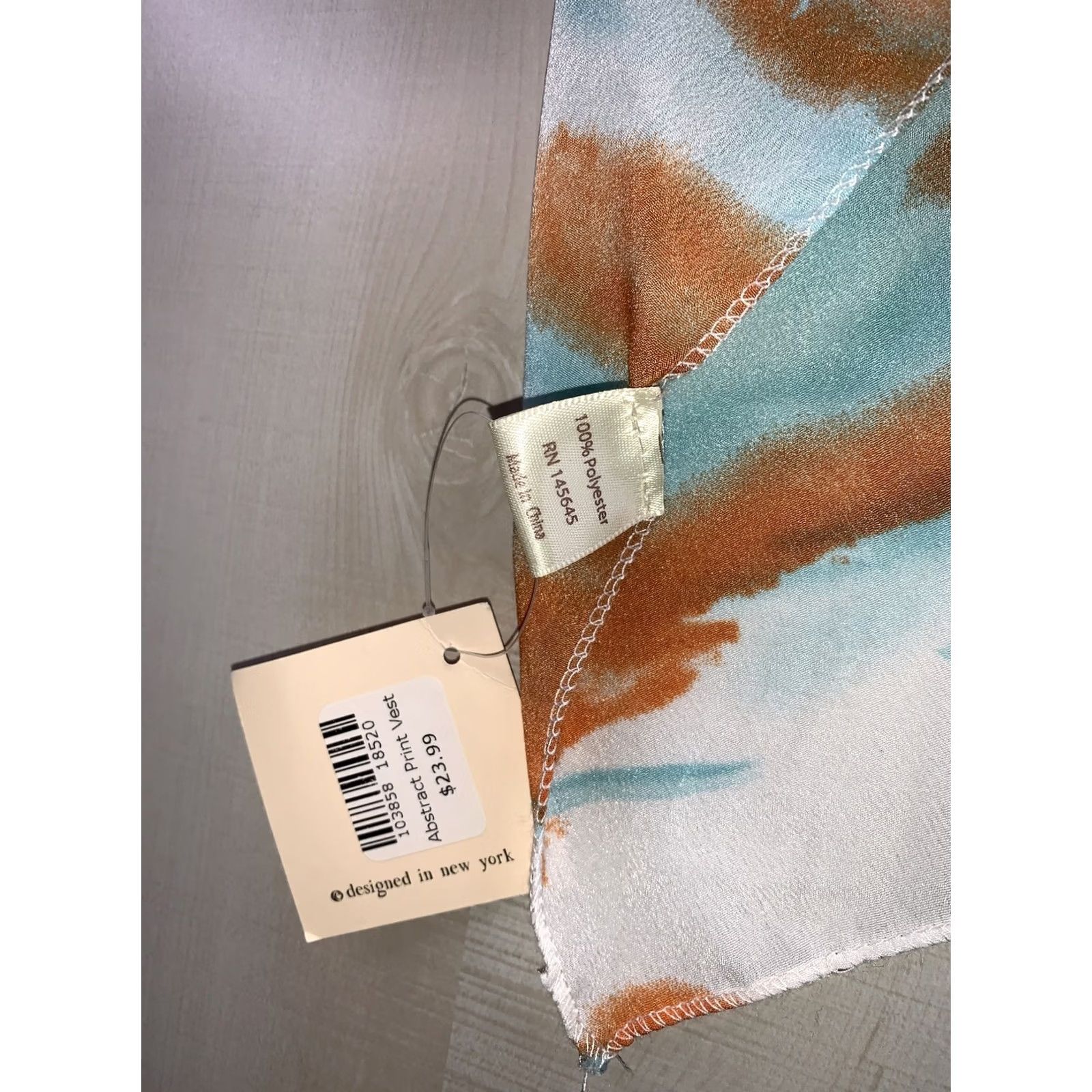 Sea New York L.I.B New York Womens Abstract Print Chiffon Vest NWT-7649 Chiffon Vest Blouse Sleeveless V-Neck Multicolor Tunic L Womens Size L / US 10 / IT 46 - 2 Thumbnail