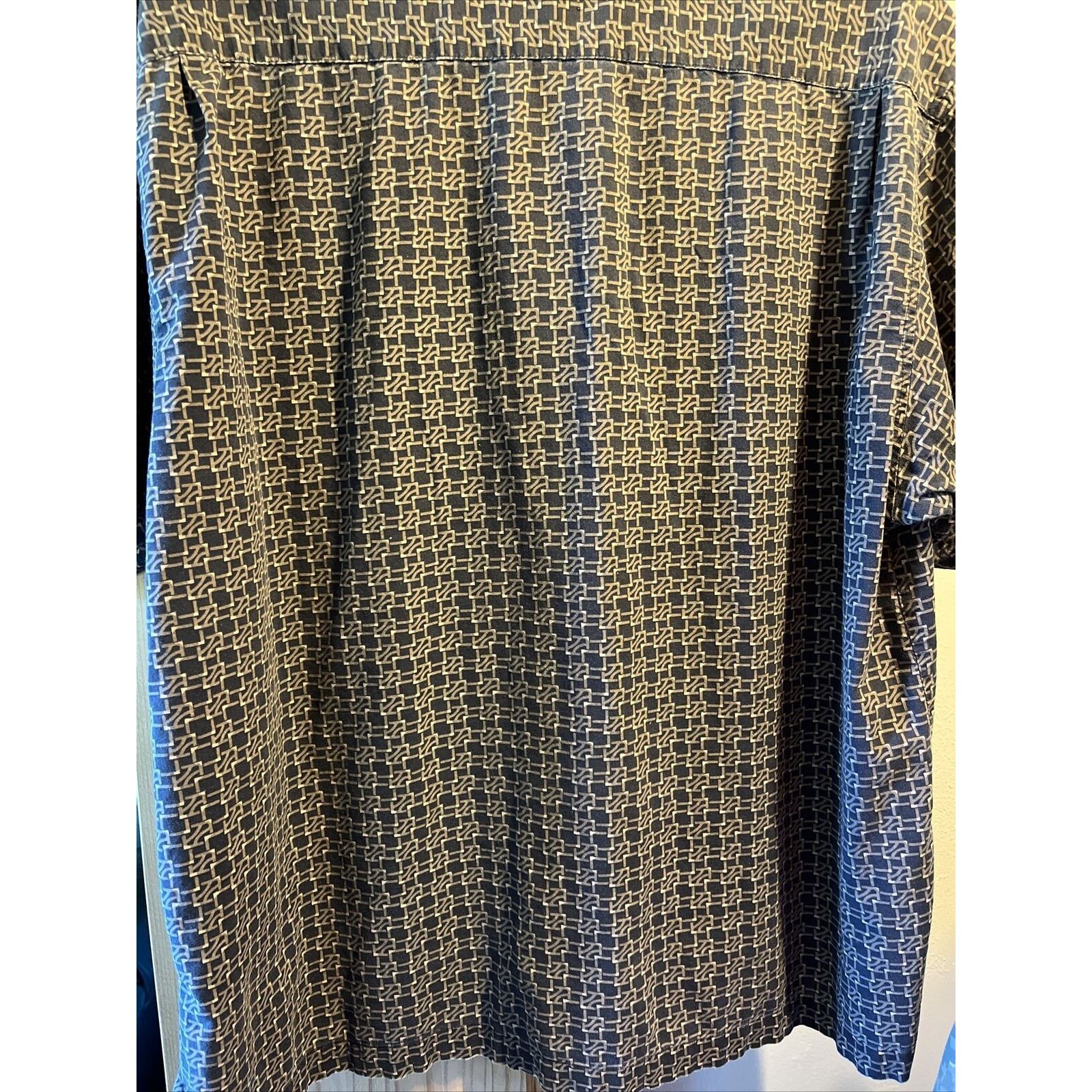 Other Knightsbridge VTG Shirt Mens L Navy Geometric Button Cotton Size US L / EU 52-54 / 3 - 8 Thumbnail