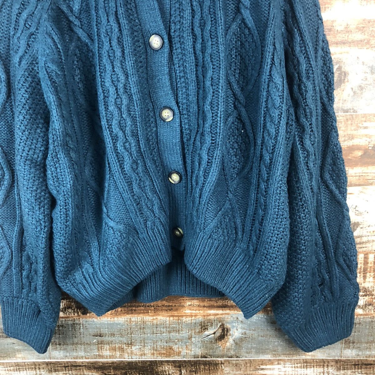 GU GU Green vintage cable Knitwear #A2002 Size XL / US 12-14 / IT 48-50 - 6 Thumbnail