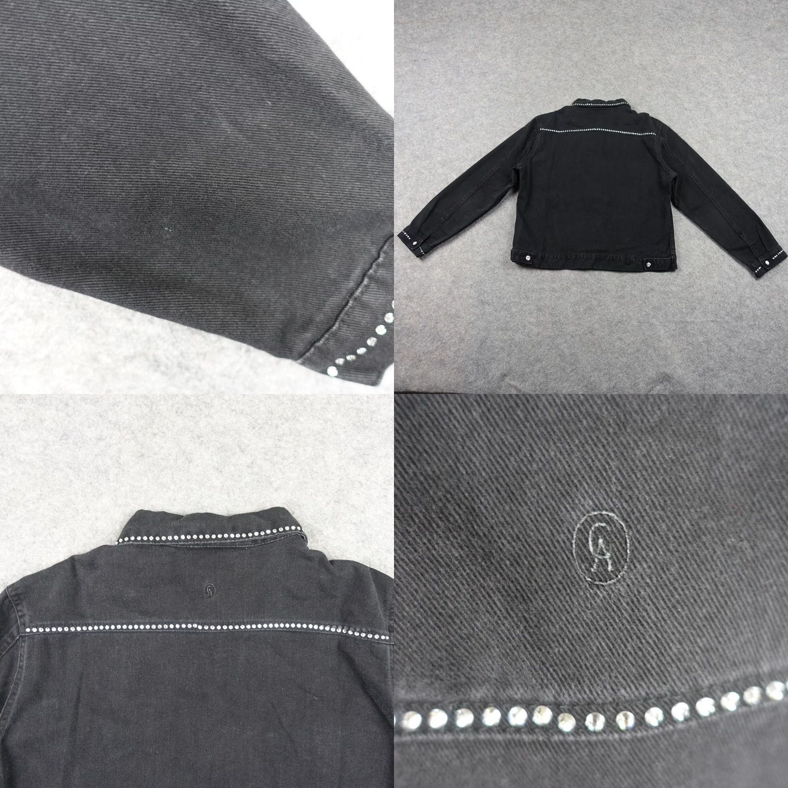 Denime VINTAGE Christine Alexander Womens Small Black Denim Rhinestone Western Jacket Size S / US 4 / IT 40 - 8 Thumbnail