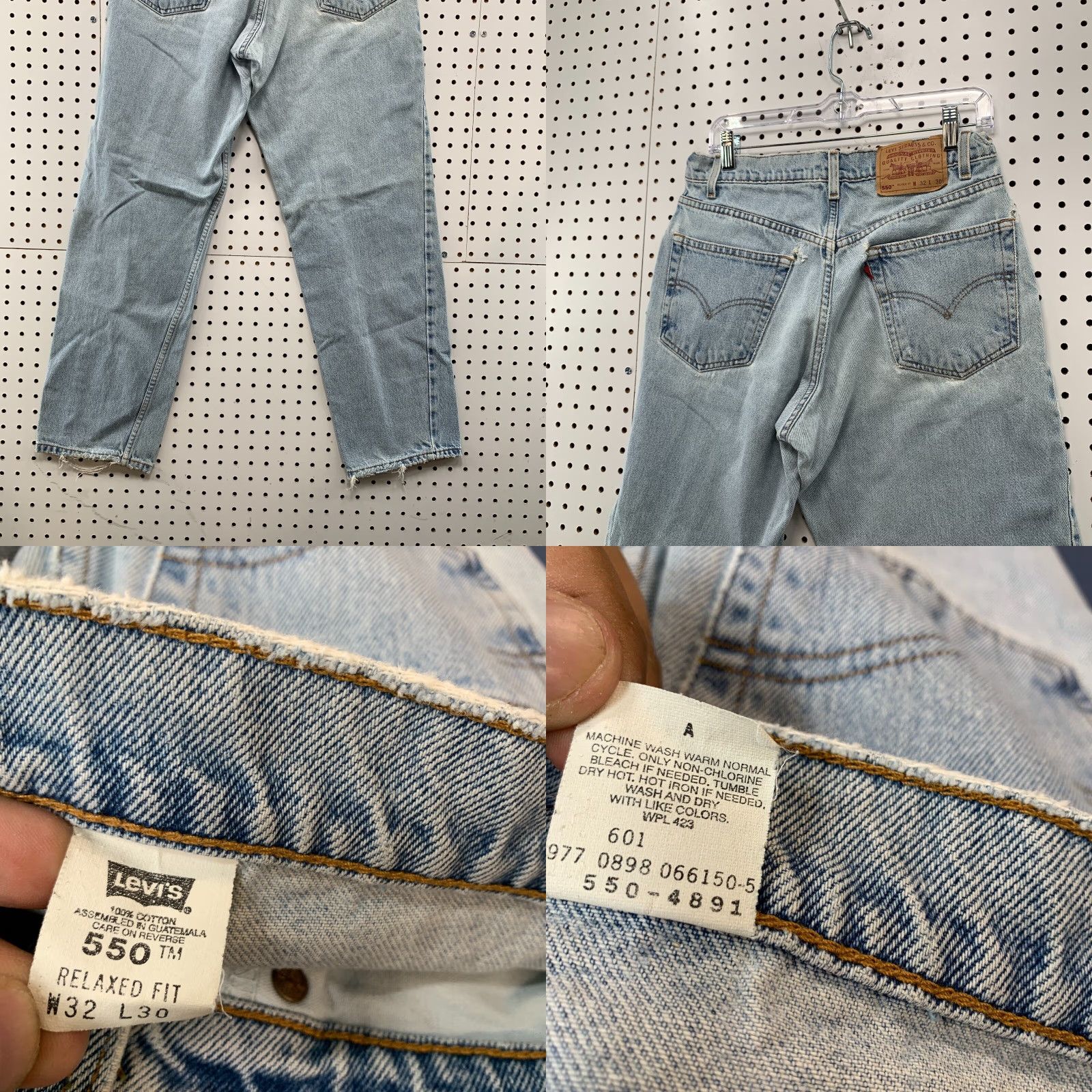 Levi's VINTAGE Levi's 550 Jeans Mens Relaxed 30x29.5 Light Wash Blue 90s Denim Size US 30 / EU 46 - 8 Thumbnail