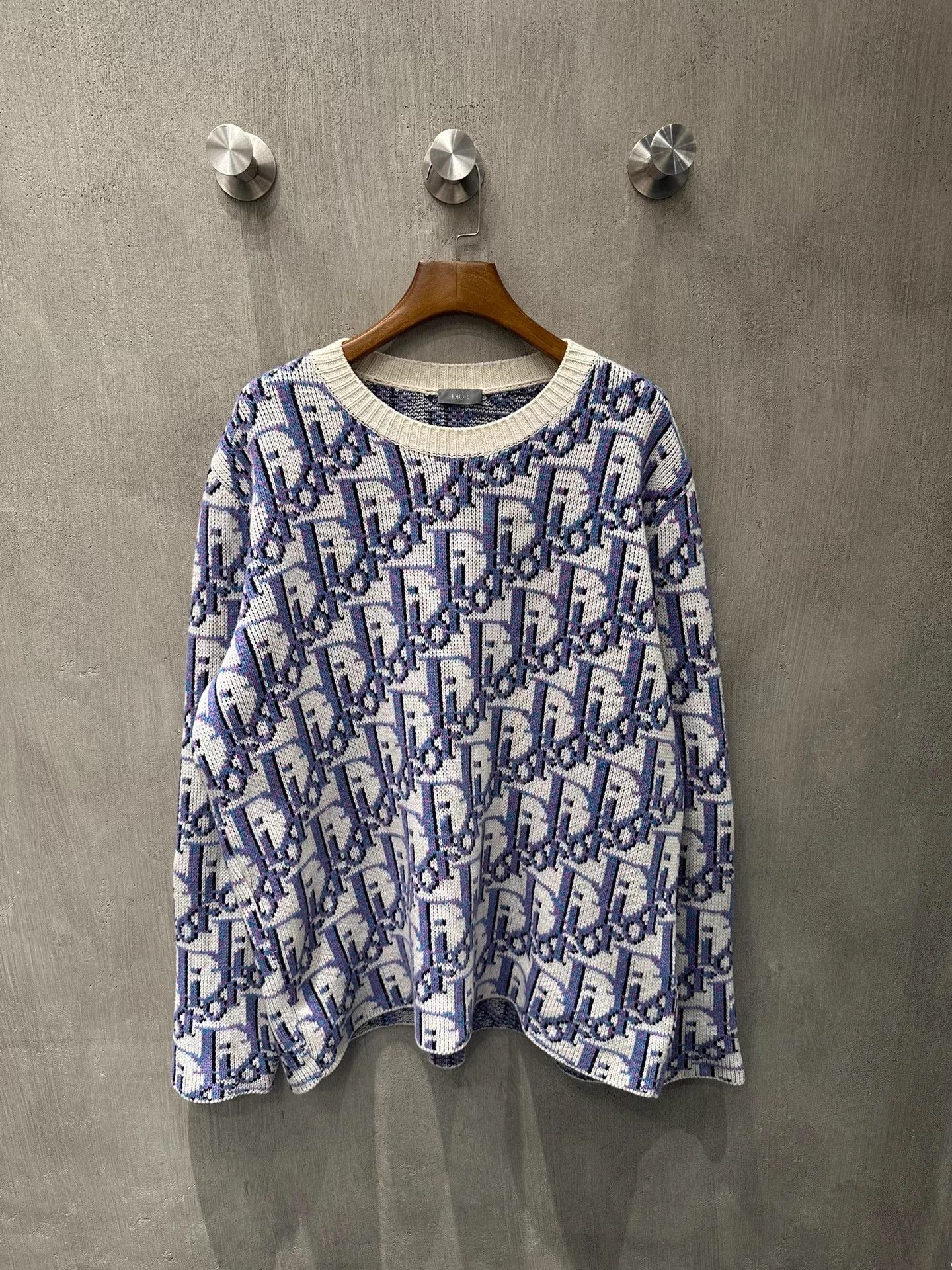 Dior DIOR all-over jacquard embroidered logo sweater XL Size US XL / EU 56 / 4 - 1 Thumbnail
