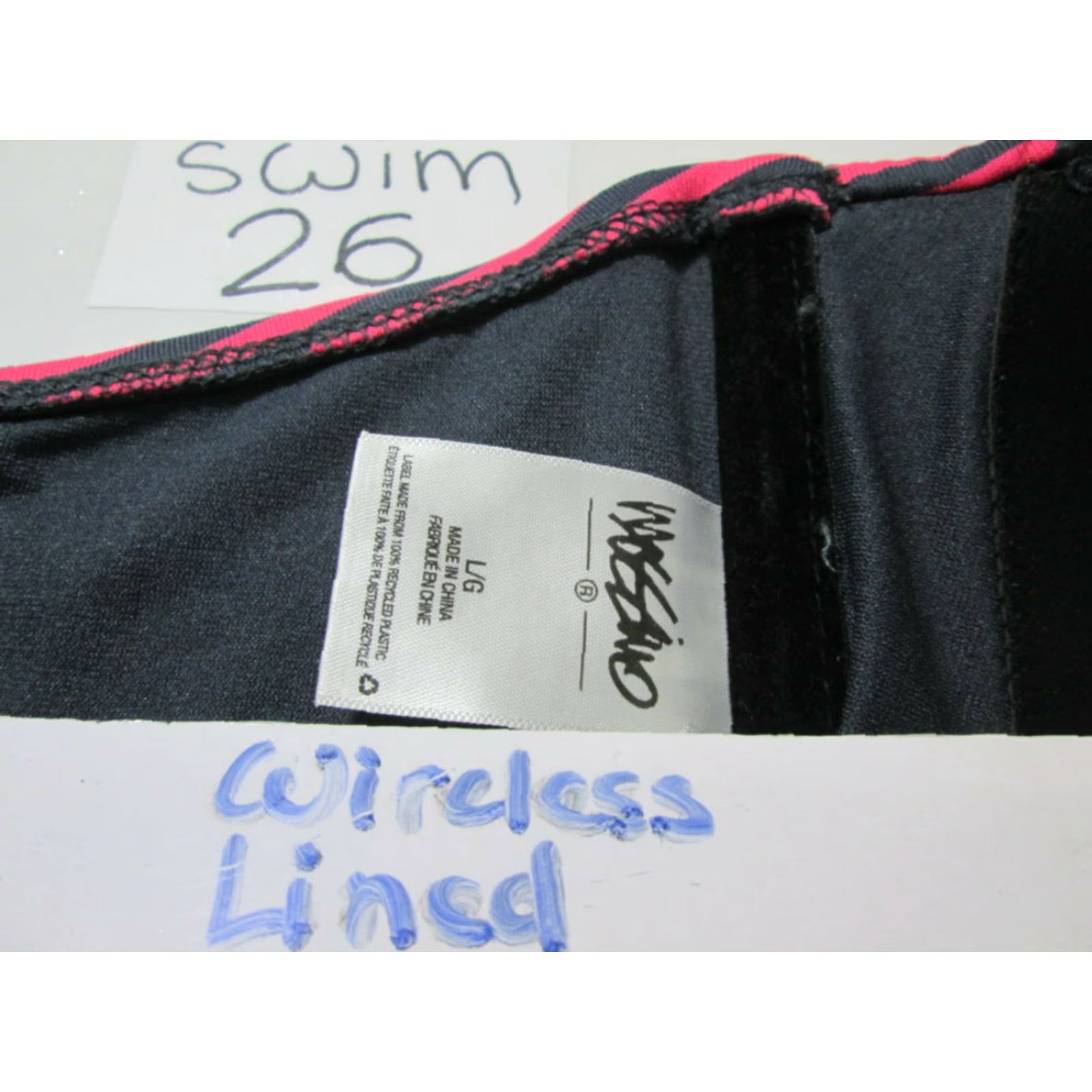 Mossimo Mossimo Bikini Top L Halter Striped Red/Black Lined Vintage? Size L / US 10 / IT 46 - 6 Thumbnail