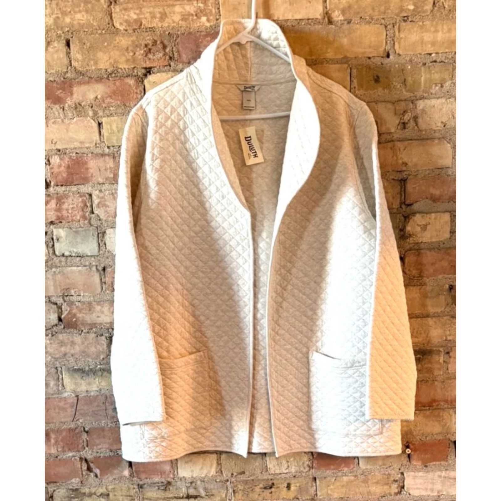 Duluth Trading Company Duluth Trading Women's Quilted Cardigan Beige XXL Open Front Size XXL / US 16-18 / IT 52-54 - 3 Thumbnail