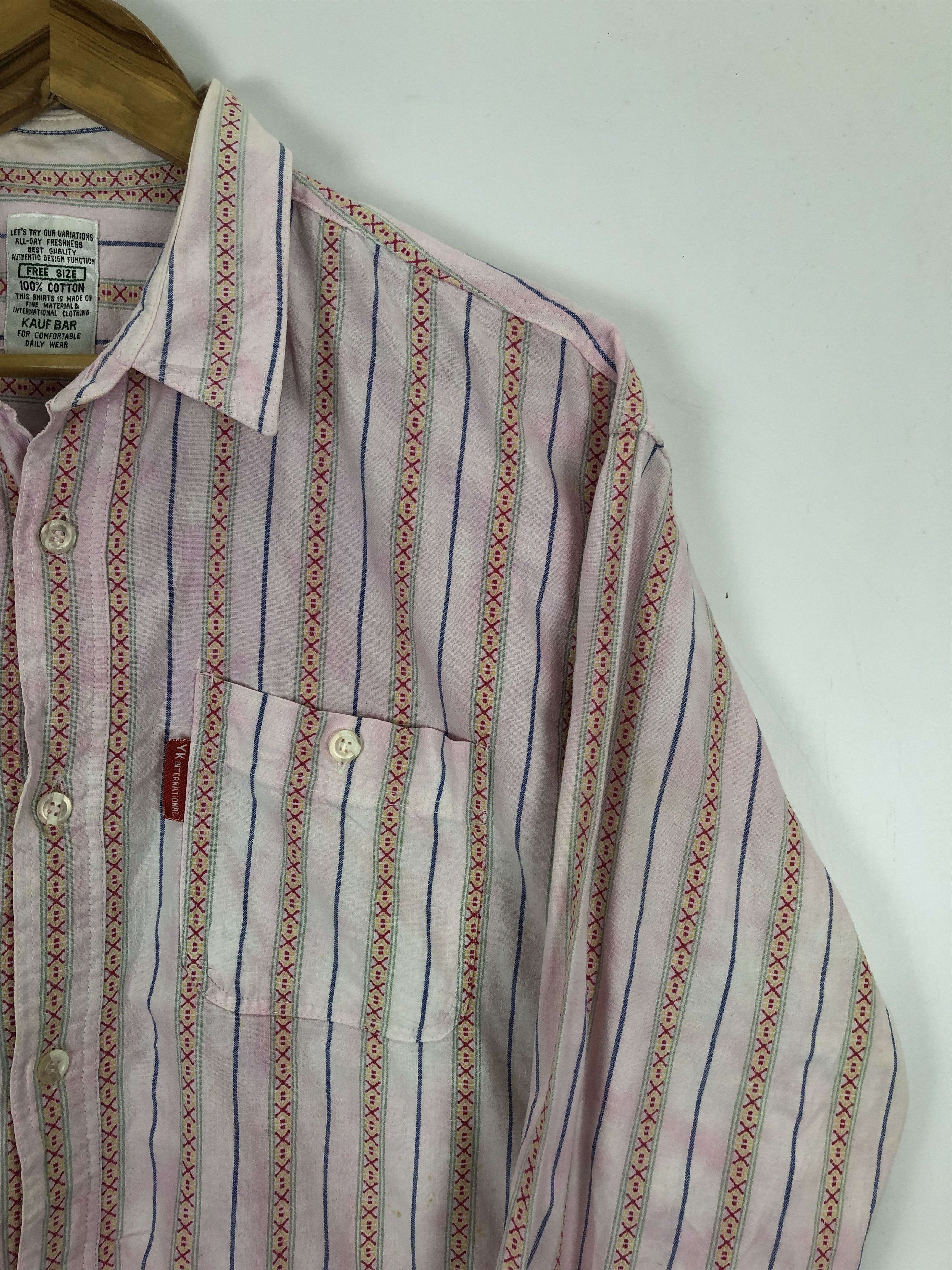 Japanese Brand × Vintage Vintage 70s Red Striped Western Shirt TA0447 Size US XL / EU 56 / 4 - 7 Thumbnail