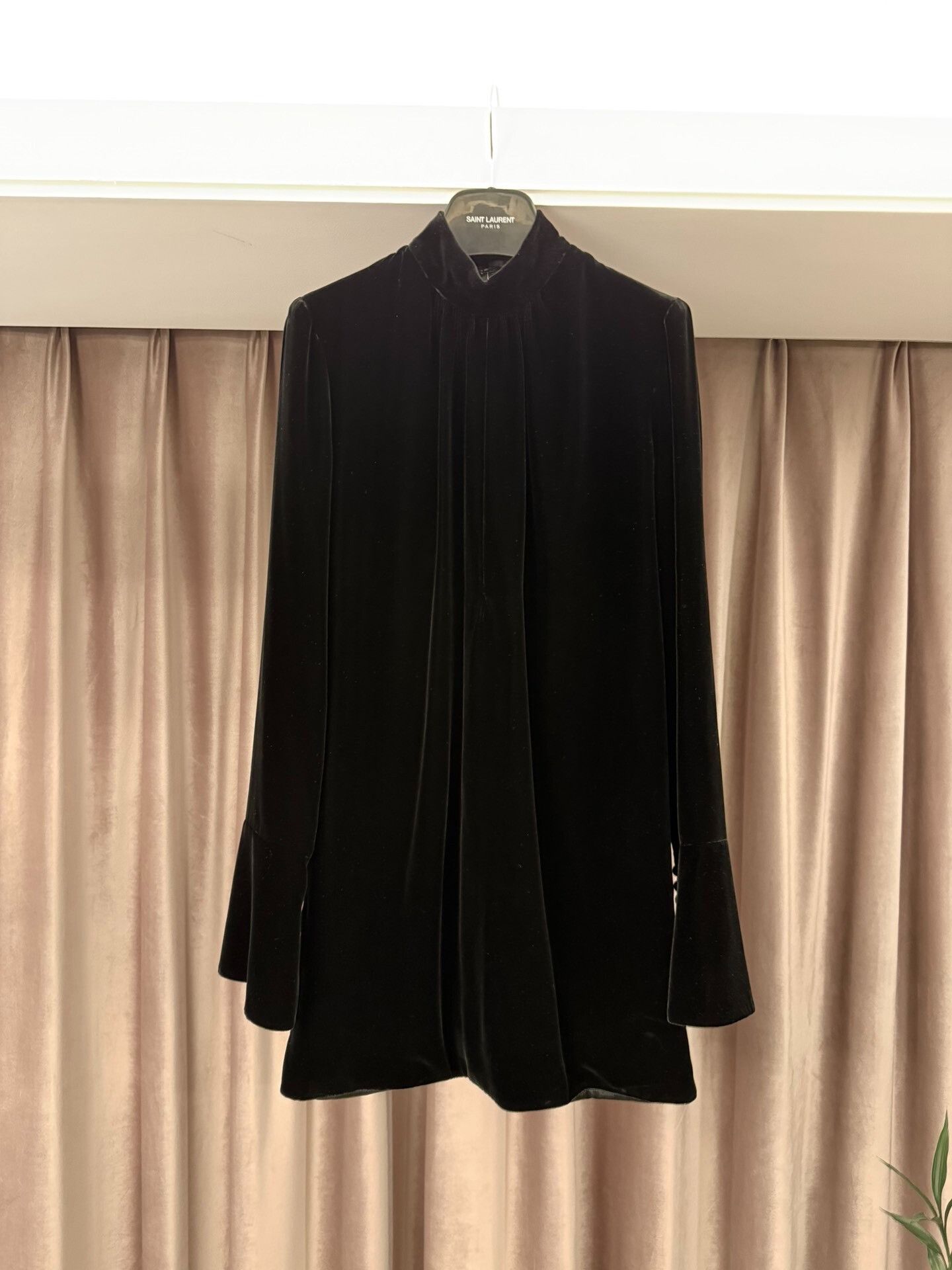 Saint Laurent Paris Saint Laurent Black Velvet Dress Size S / US 4 / IT 40 - 1 Thumbnail