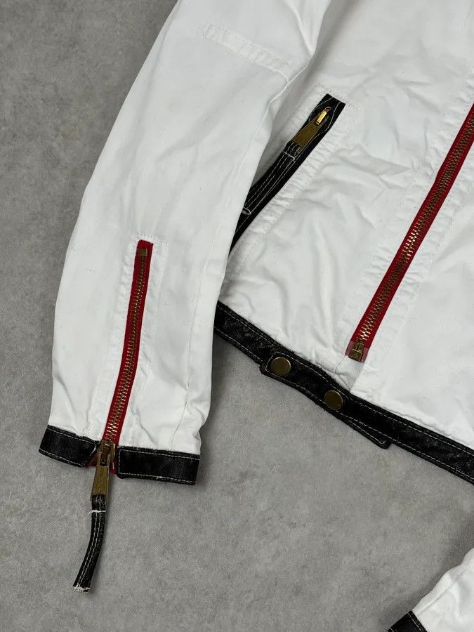 Dsquared2 SS2008 Dsquared2 White Asymmetrical Nylon Contrast Stitch Jacket Size US M / EU 48-50 / 2 - 8 Thumbnail
