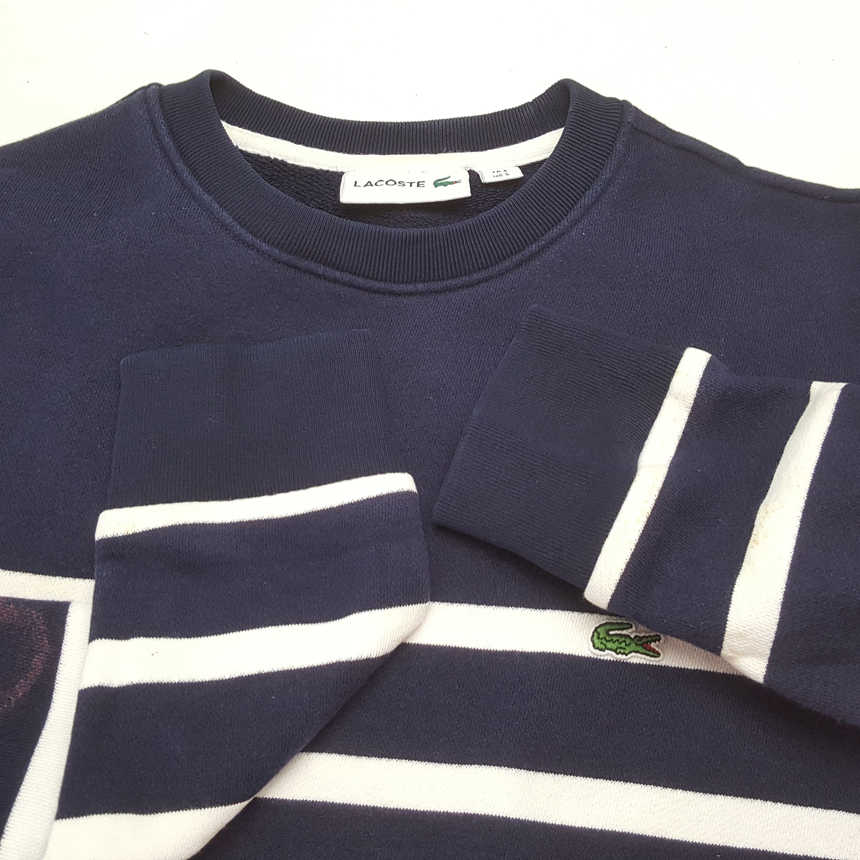 Lacoste × Vintage LACOSTE Small Logo Stripe Design Sweatshirt Size US S / EU 44-46 / 1 - 9 Thumbnail